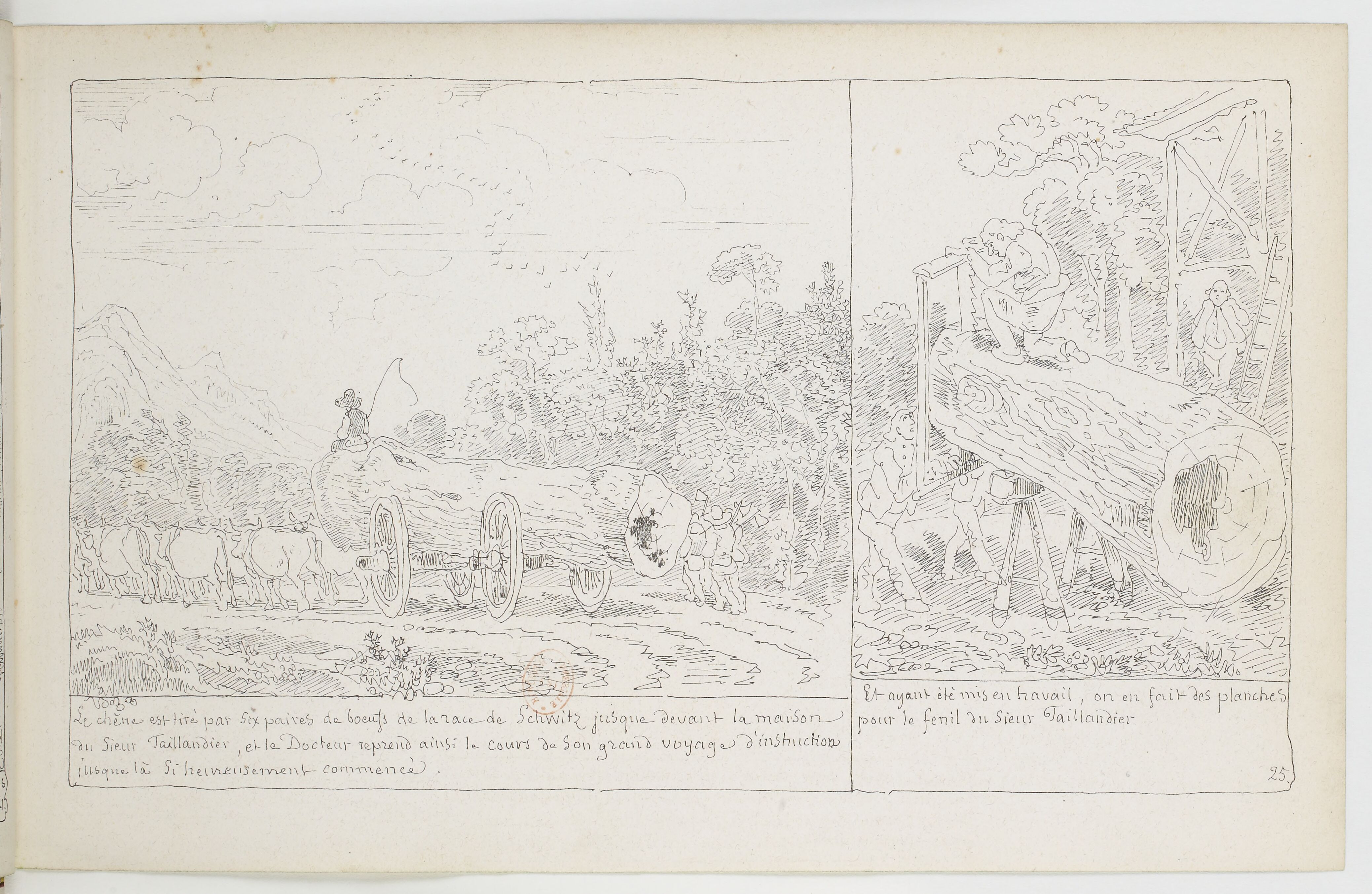 Le Docteur Festus (Rodolphe Töpffer, 1840), page 25. Domaine public. Source gallica.bnf.fr / BnF.
