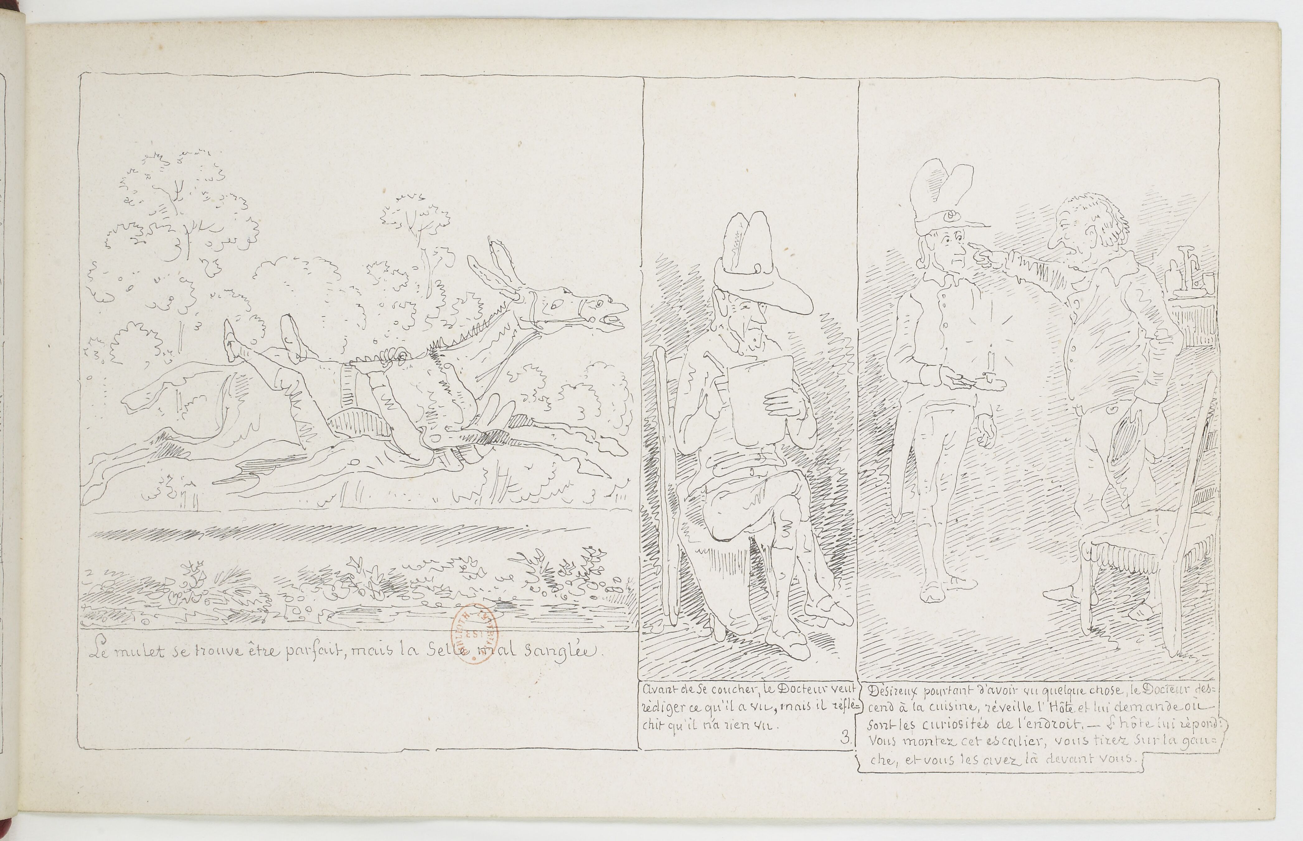 Le Docteur Festus (Rodolphe Töpffer, 1840), page 3. Domaine public. Source gallica.bnf.fr / BnF.