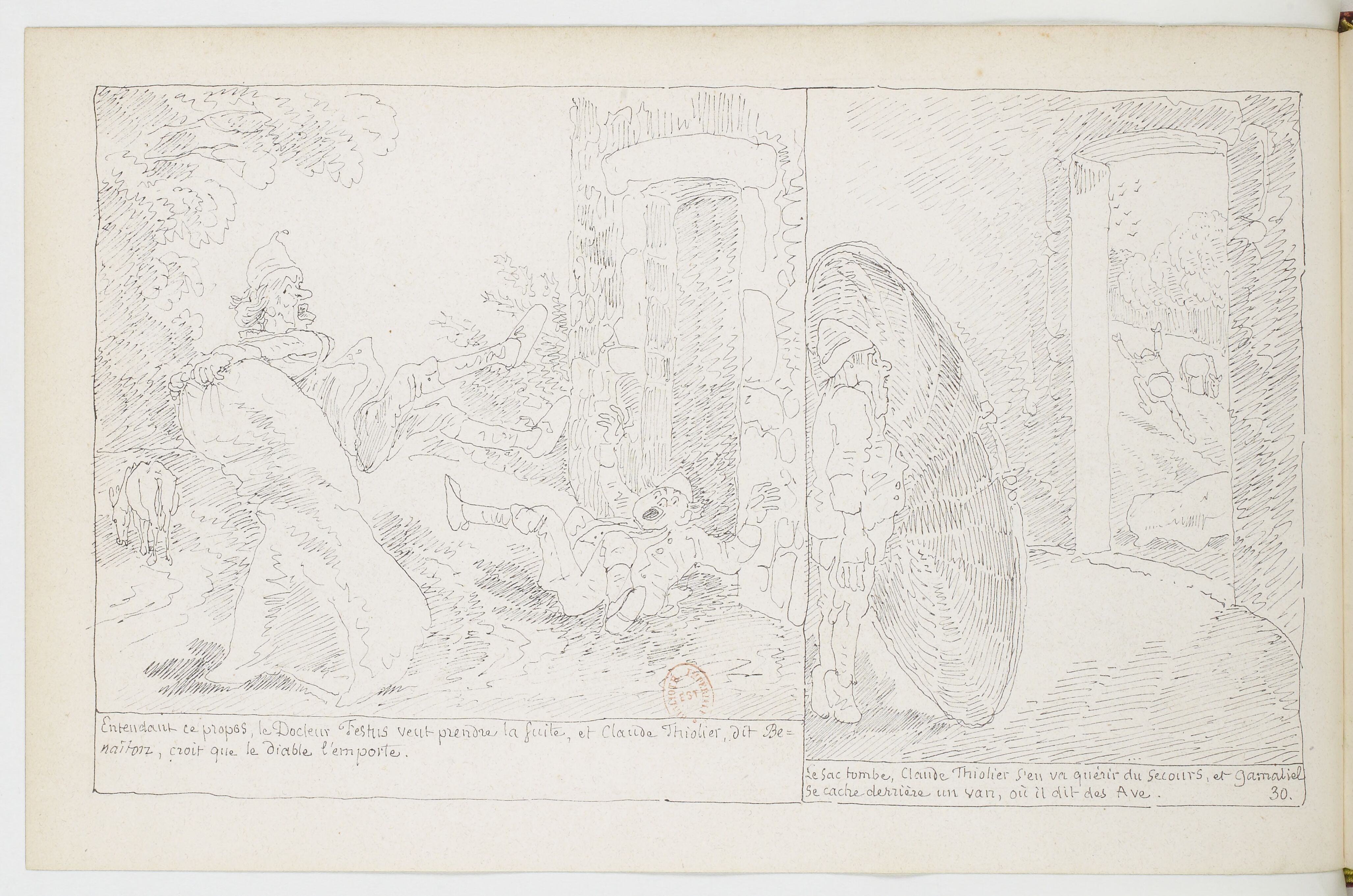 Le Docteur Festus (Rodolphe Töpffer, 1840), page 30. Domaine public. Source gallica.bnf.fr / BnF.