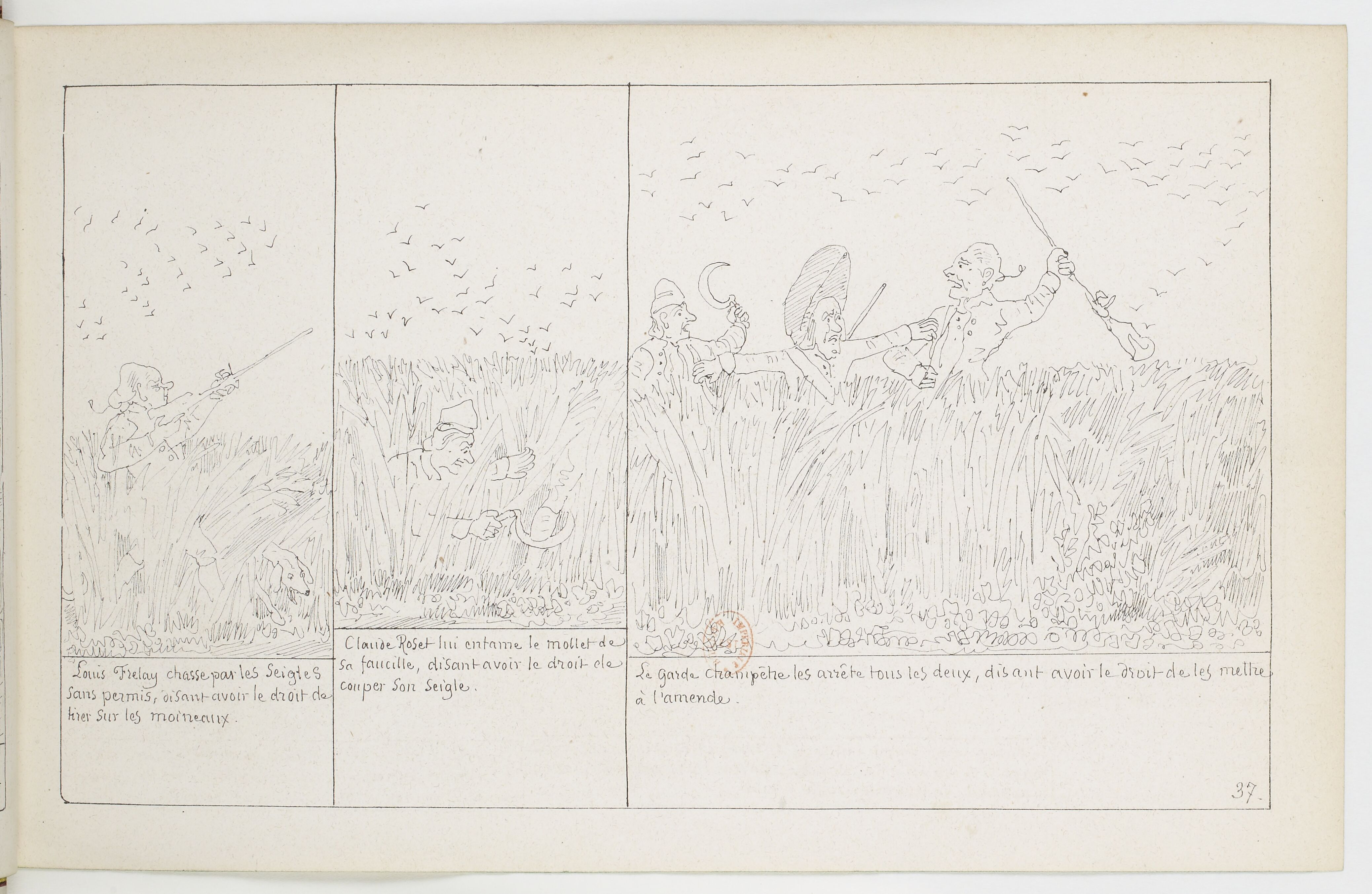 Le Docteur Festus (Rodolphe Töpffer, 1840), page 37. Domaine public. Source gallica.bnf.fr / BnF.