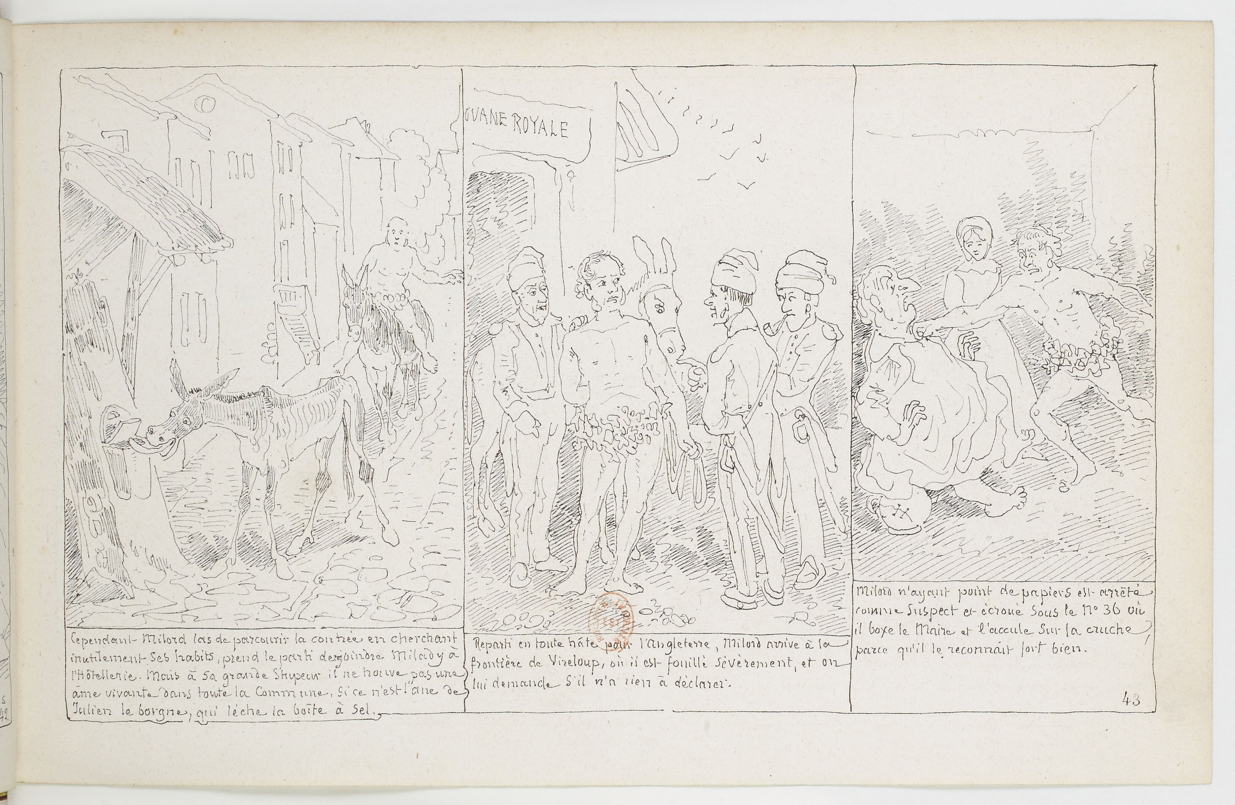 Le Docteur Festus (Rodolphe Töpffer, 1840), page 43. Domaine public. Source gallica.bnf.fr / BnF.