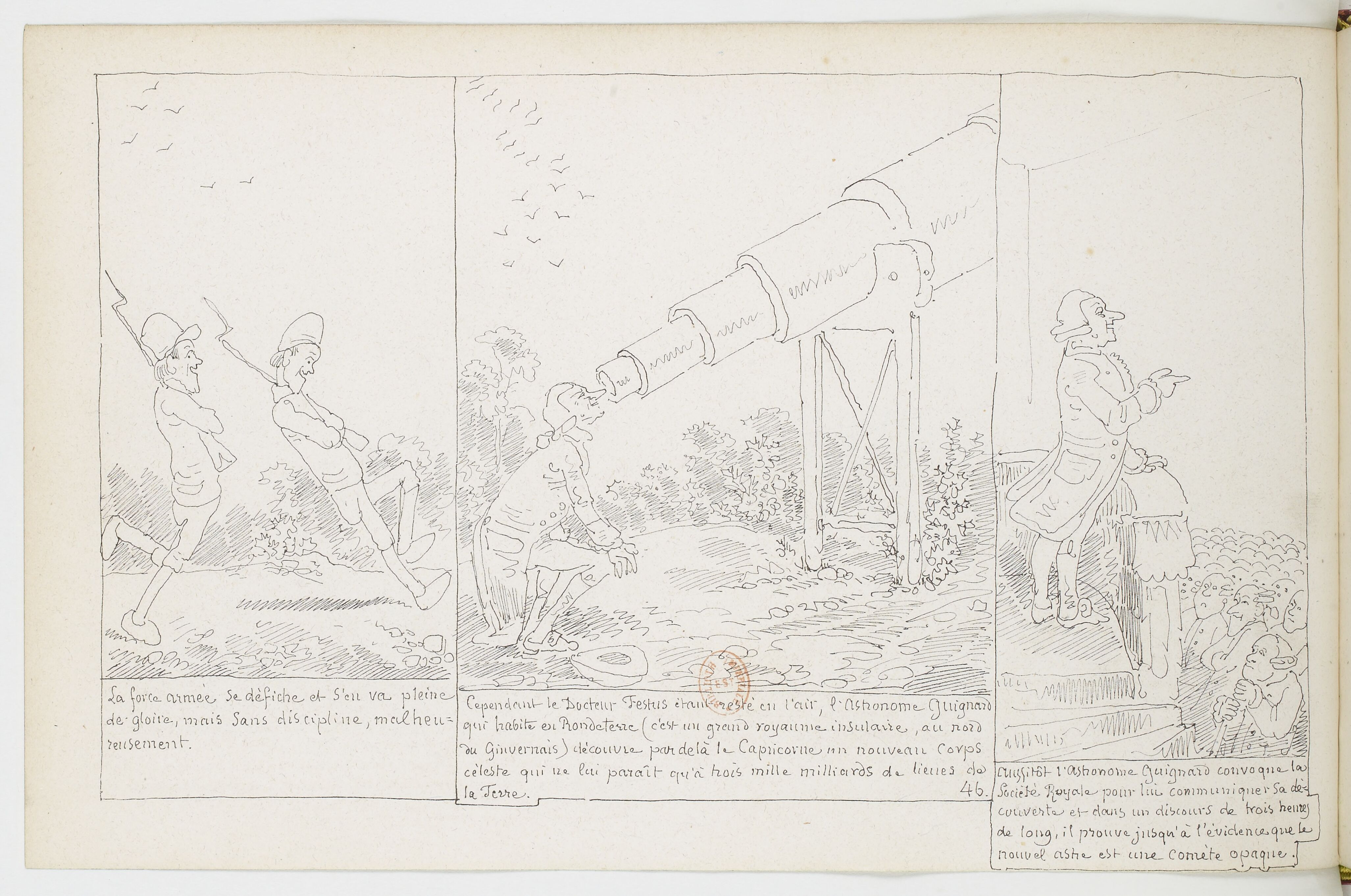 Le Docteur Festus (Rodolphe Töpffer, 1840), page 46. Domaine public. Source gallica.bnf.fr / BnF.