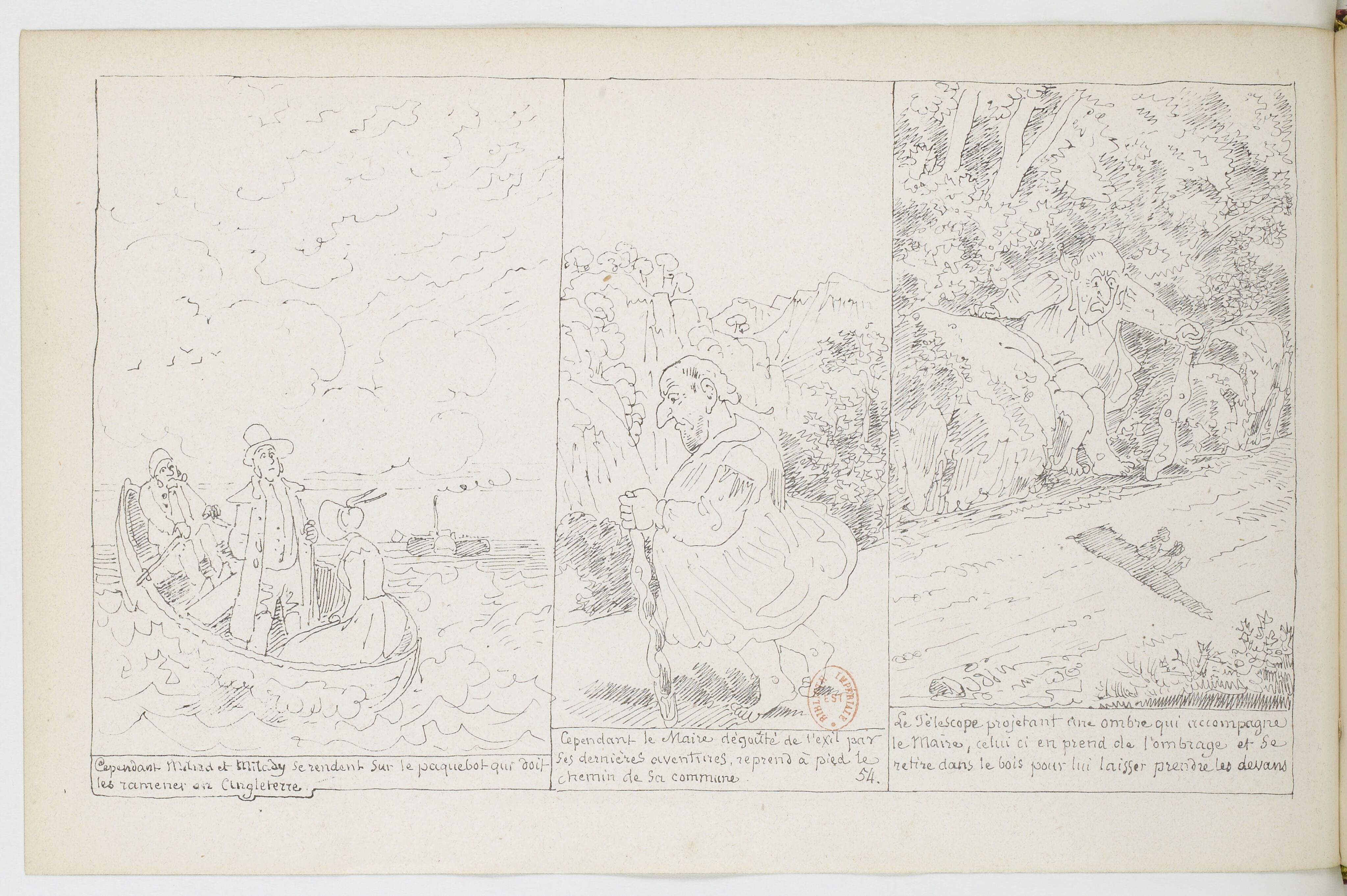 Le Docteur Festus (Rodolphe Töpffer, 1840), page 54. Domaine public. Source gallica.bnf.fr / BnF.