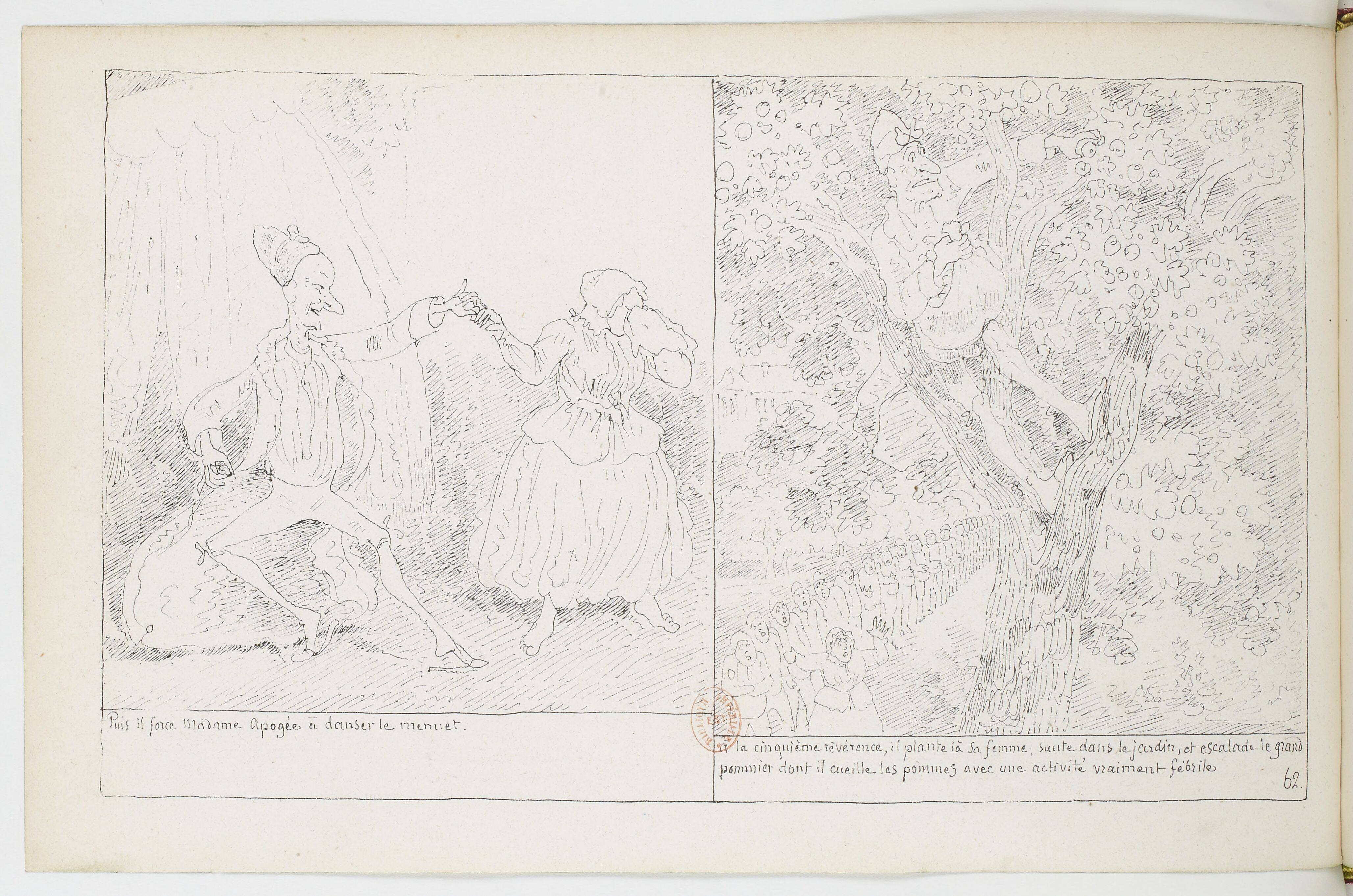 Le Docteur Festus (Rodolphe Töpffer, 1840), page 62. Domaine public. Source gallica.bnf.fr / BnF.