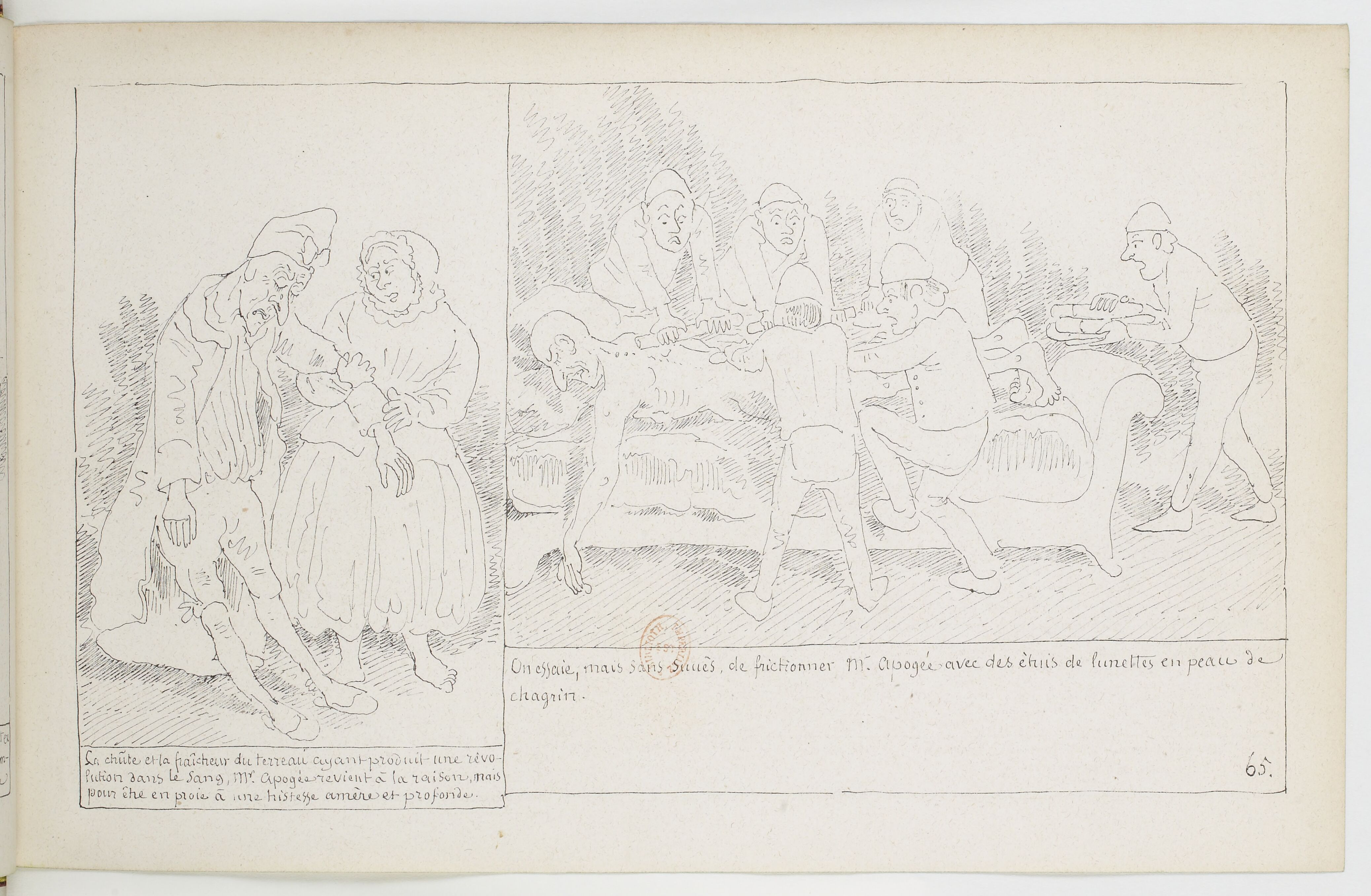 Le Docteur Festus (Rodolphe Töpffer, 1840), page 65. Domaine public. Source gallica.bnf.fr / BnF.