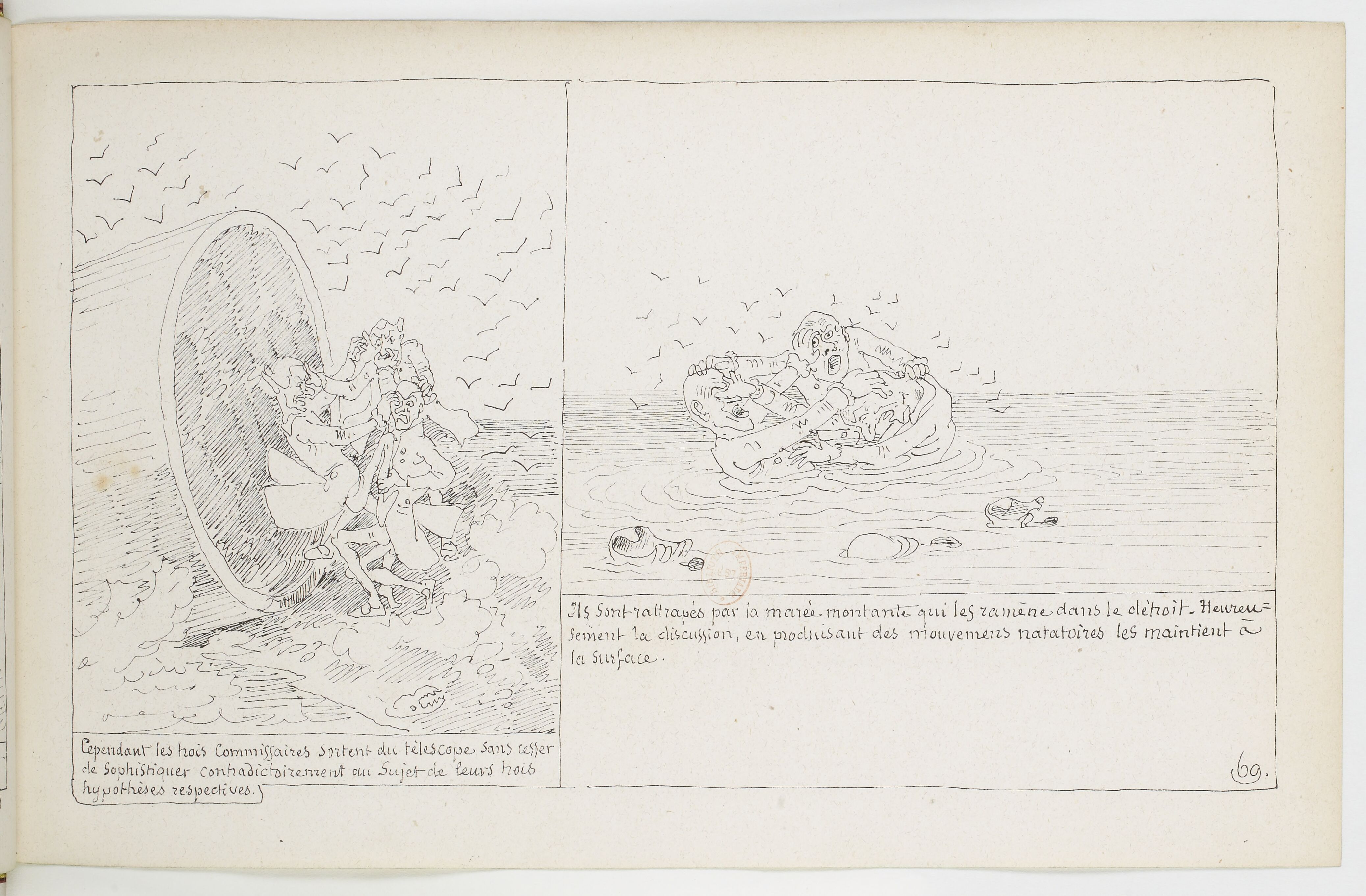 Le Docteur Festus (Rodolphe Töpffer, 1840), page 69. Domaine public. Source gallica.bnf.fr / BnF.
