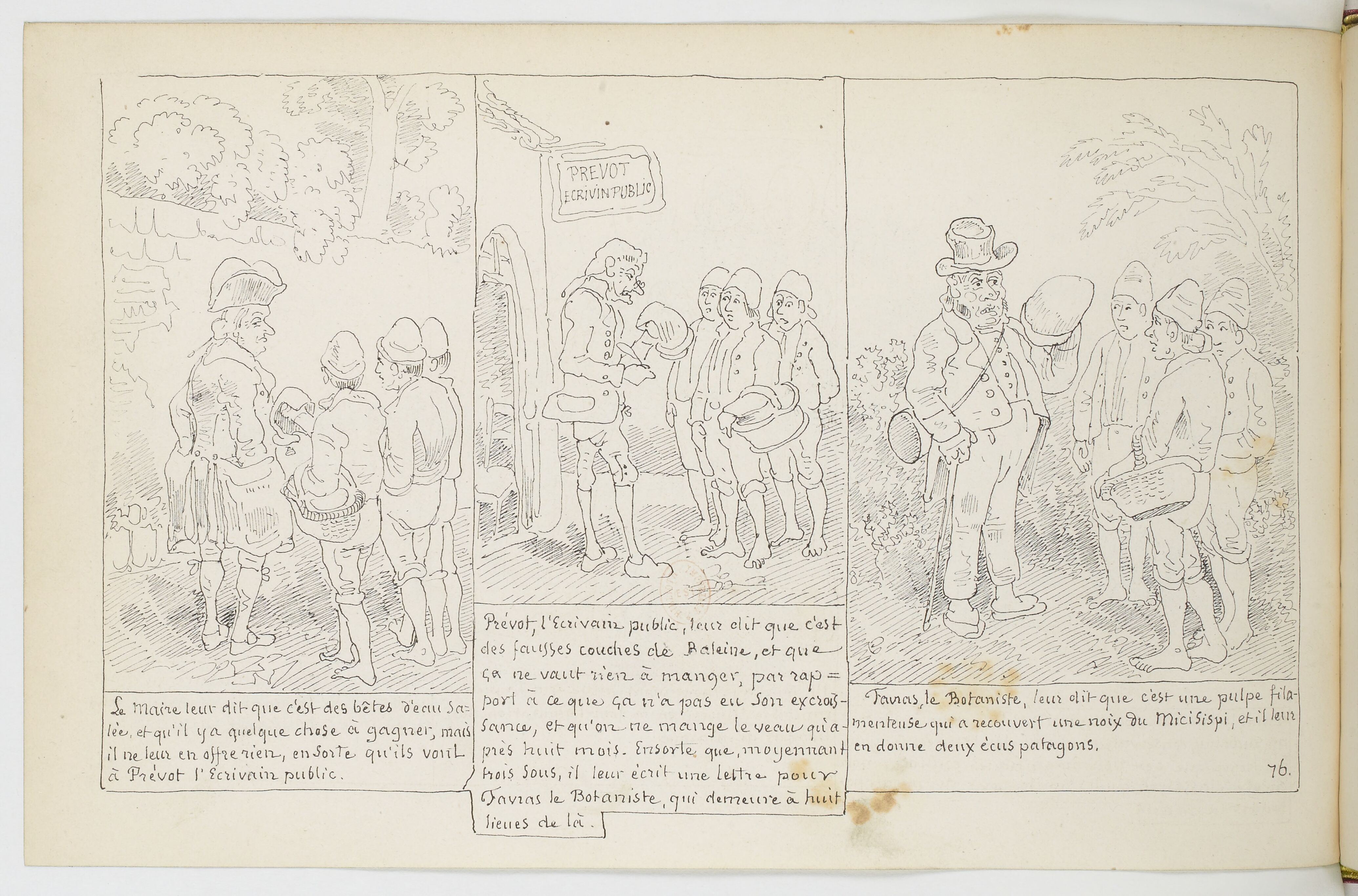 Le Docteur Festus (Rodolphe Töpffer, 1840), page 76. Domaine public. Source gallica.bnf.fr / BnF.