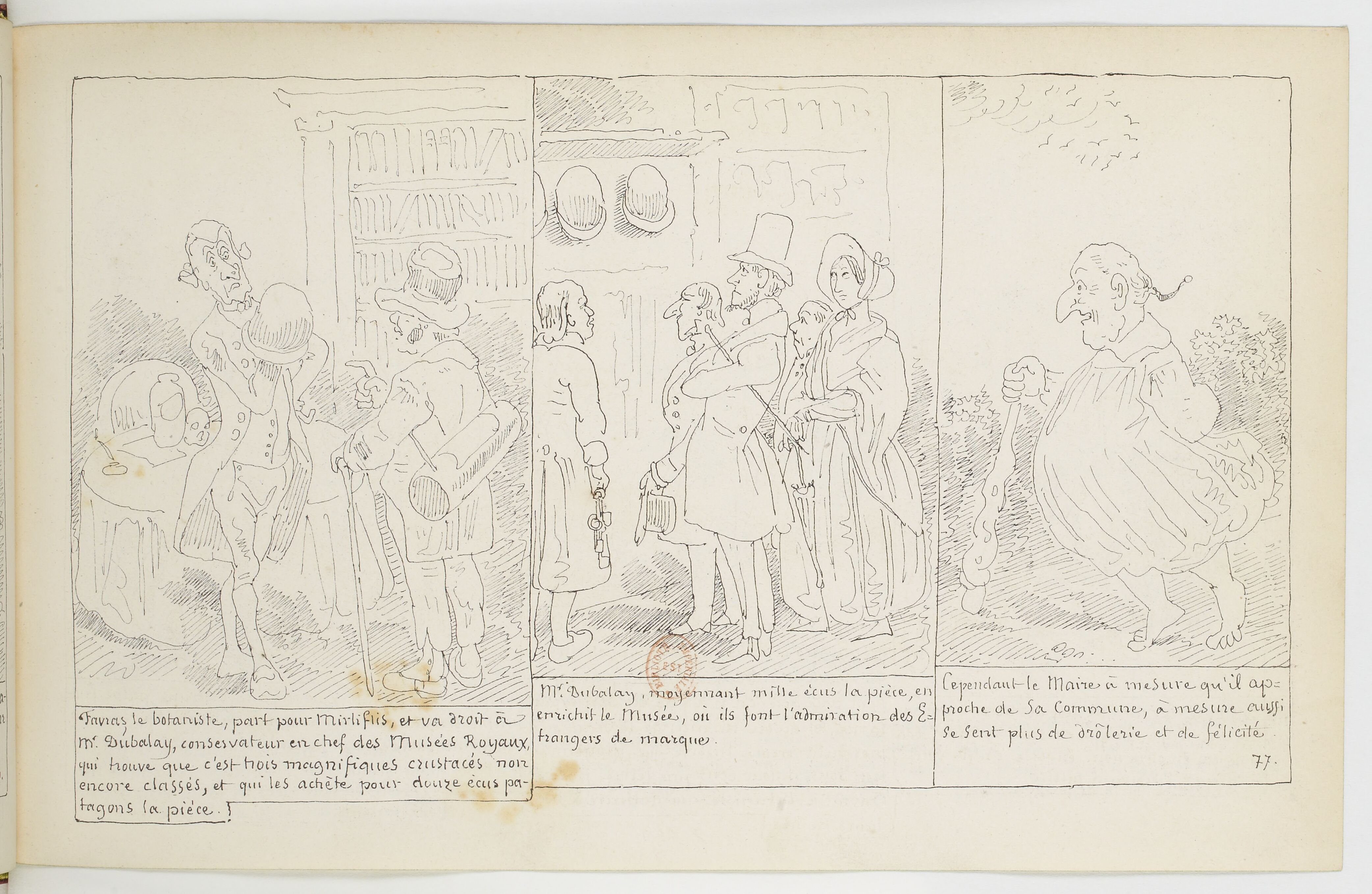 Le Docteur Festus (Rodolphe Töpffer, 1840), page 77. Domaine public. Source gallica.bnf.fr / BnF.