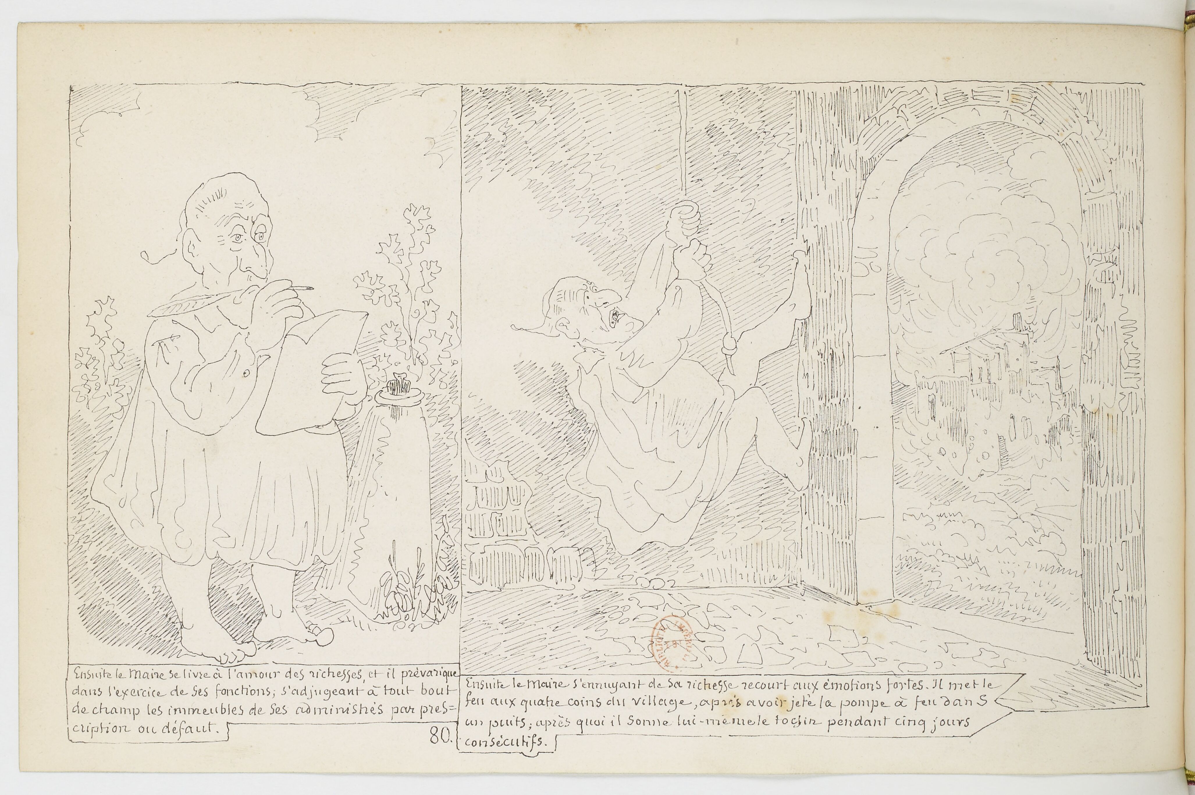Le Docteur Festus (Rodolphe Töpffer, 1840), page 80. Domaine public. Source gallica.bnf.fr / BnF.