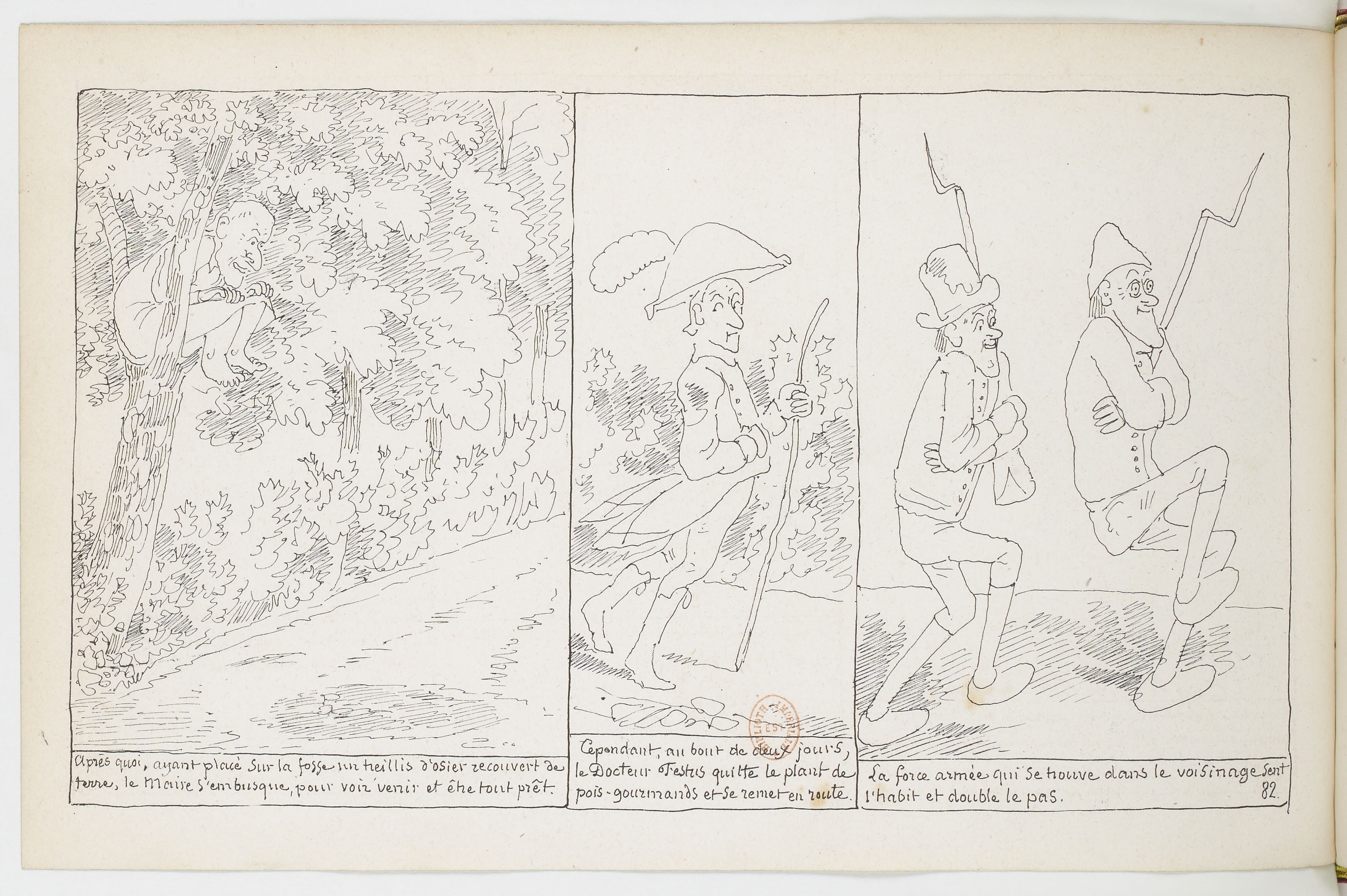 Le Docteur Festus (Rodolphe Töpffer, 1840), page 82. Domaine public. Source gallica.bnf.fr / BnF.