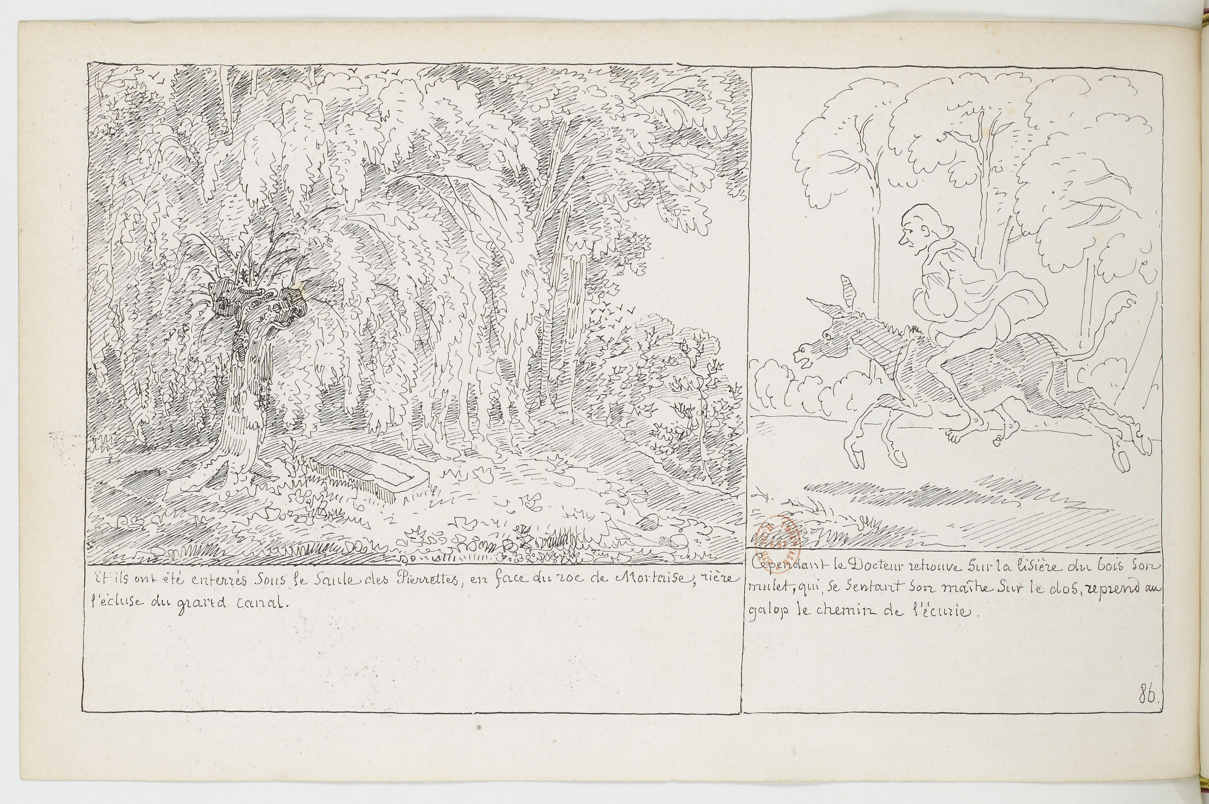 Le Docteur Festus (Rodolphe Töpffer, 1840), page 86. Domaine public. Source gallica.bnf.fr / BnF.