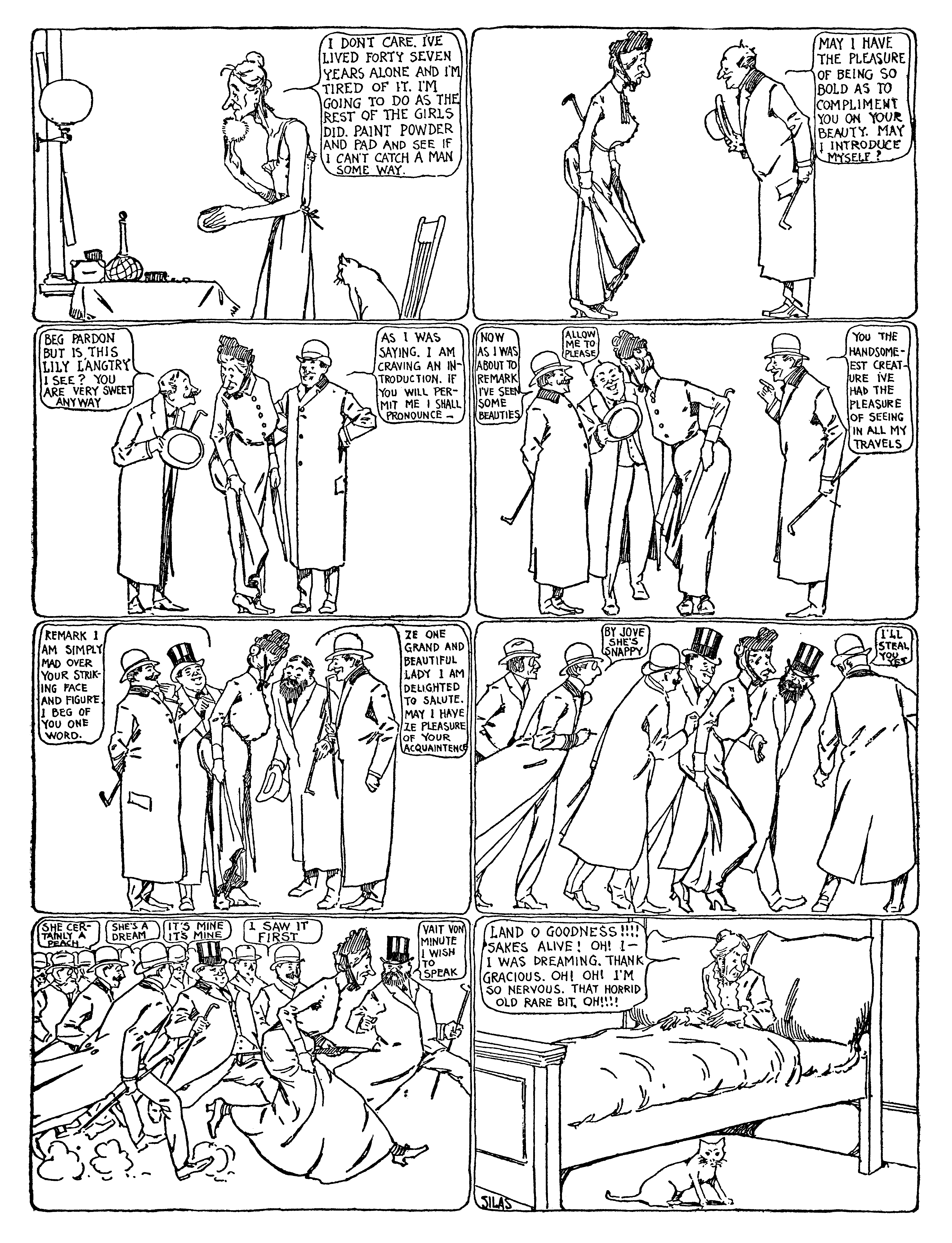 Dream of the Rarebit Fiend, strip 12 of 820. Winsor McCay (1904–1913), public domain. Scan: Internet Archive.