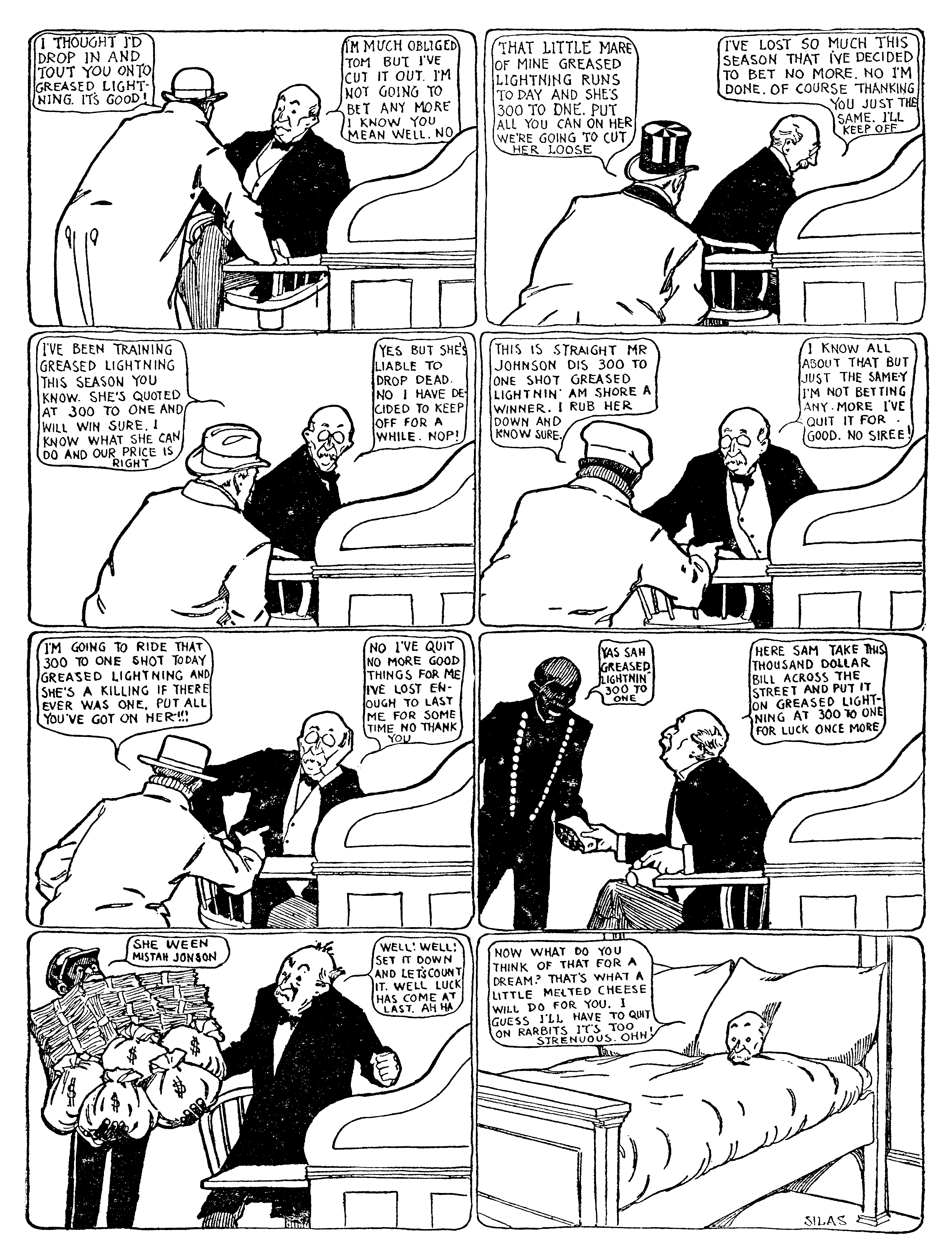 Dream of the Rarebit Fiend, strip 15 of 820. Winsor McCay (1904–1913), public domain. Scan: Internet Archive.