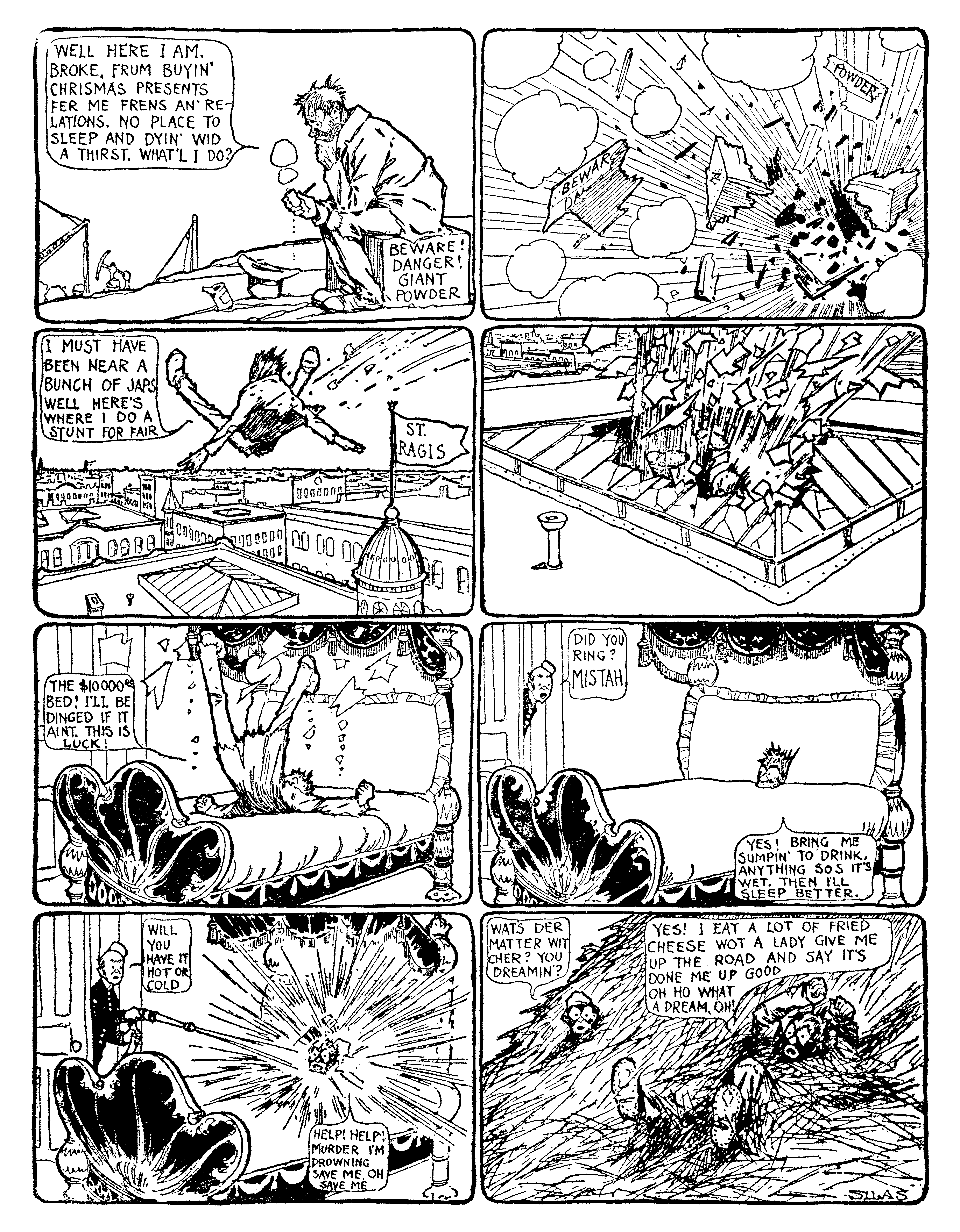 Dream of the Rarebit Fiend, strip 20 of 820. Winsor McCay (1904–1913), public domain. Scan: Internet Archive.