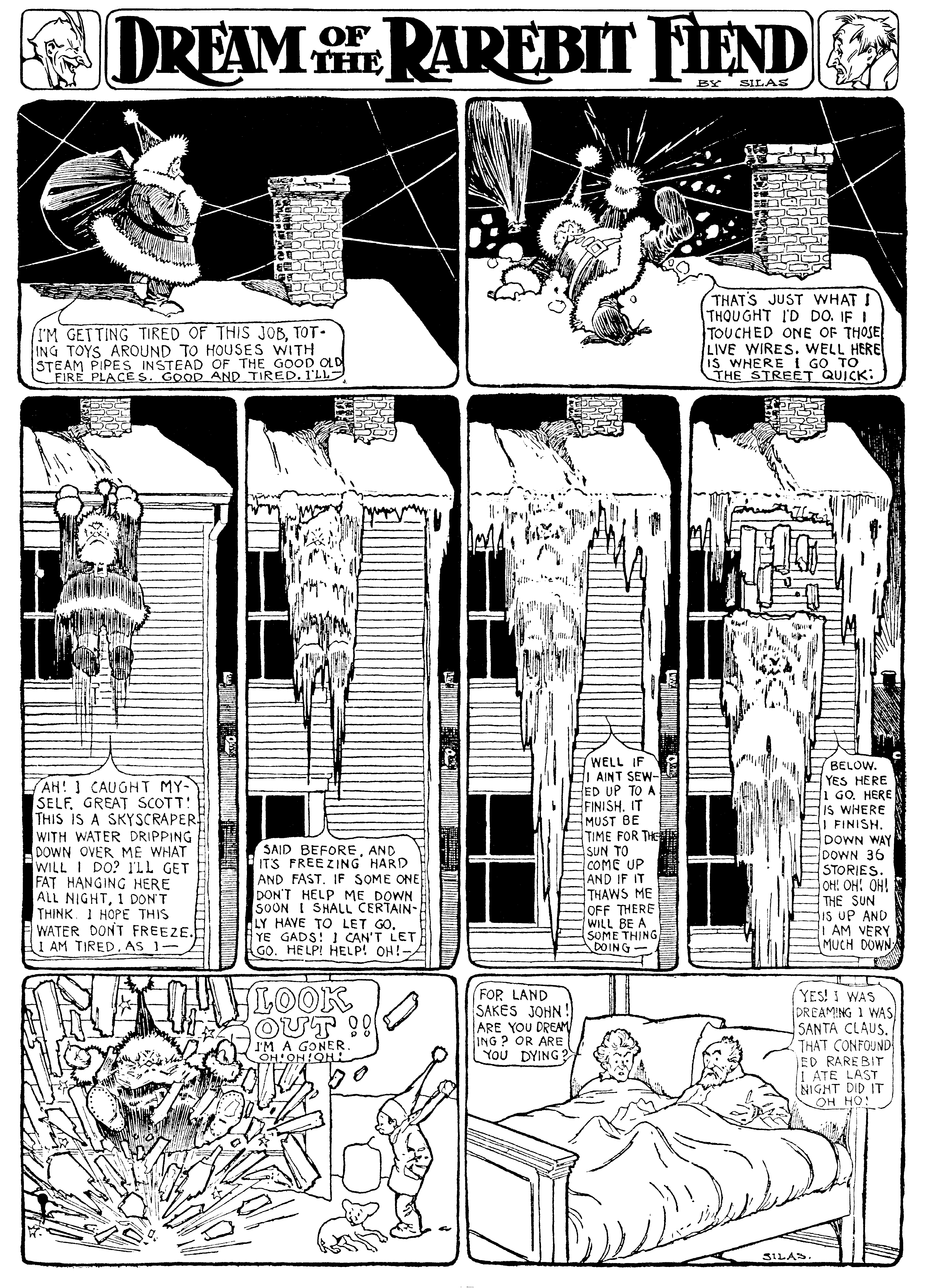 Dream of the Rarebit Fiend, strip 25 of 820. Winsor McCay (1904–1913), public domain. Scan: Internet Archive.