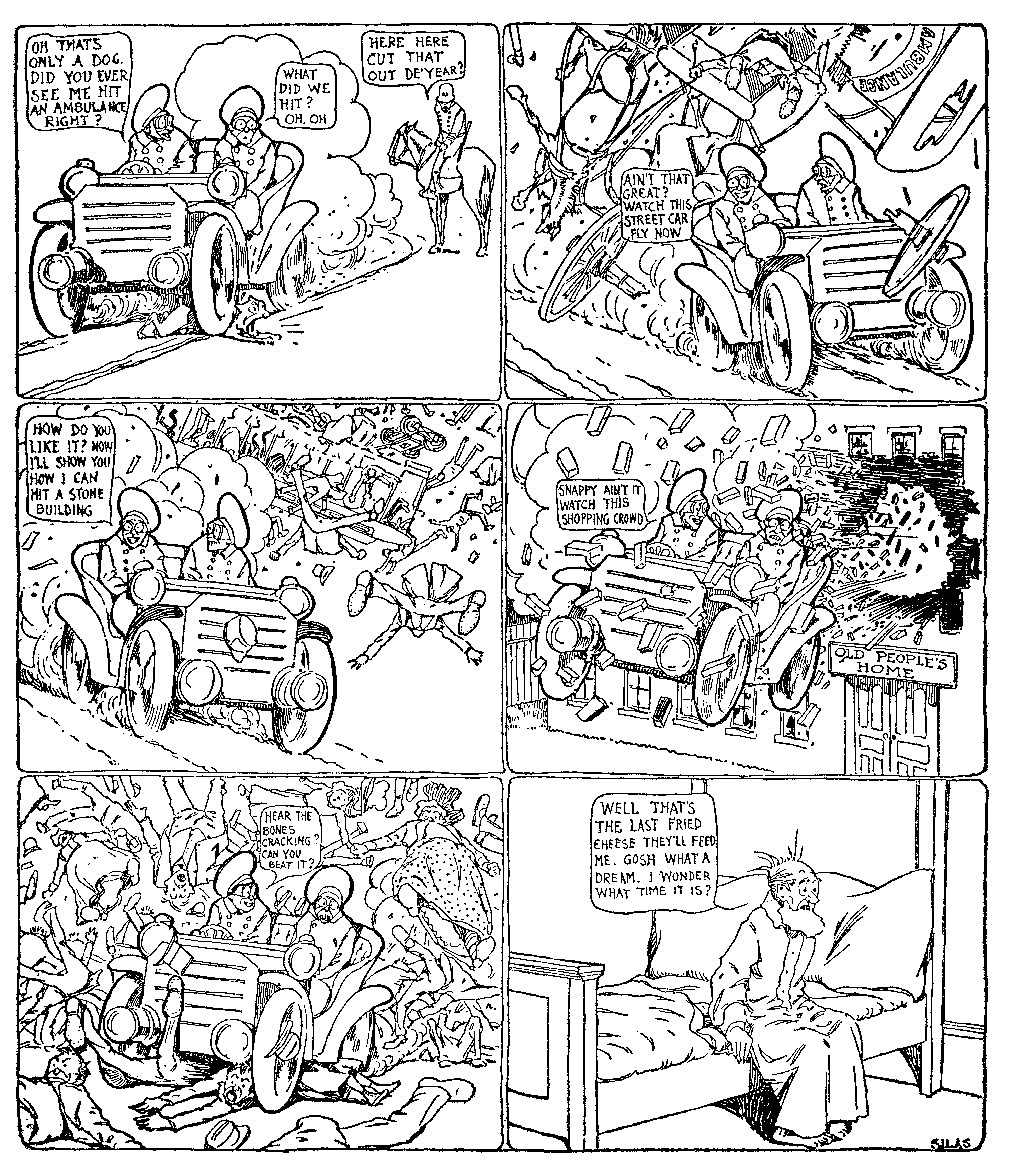 Dream of the Rarebit Fiend, strip 4 of 820. Winsor McCay (1904–1913), public domain. Scan: Internet Archive.