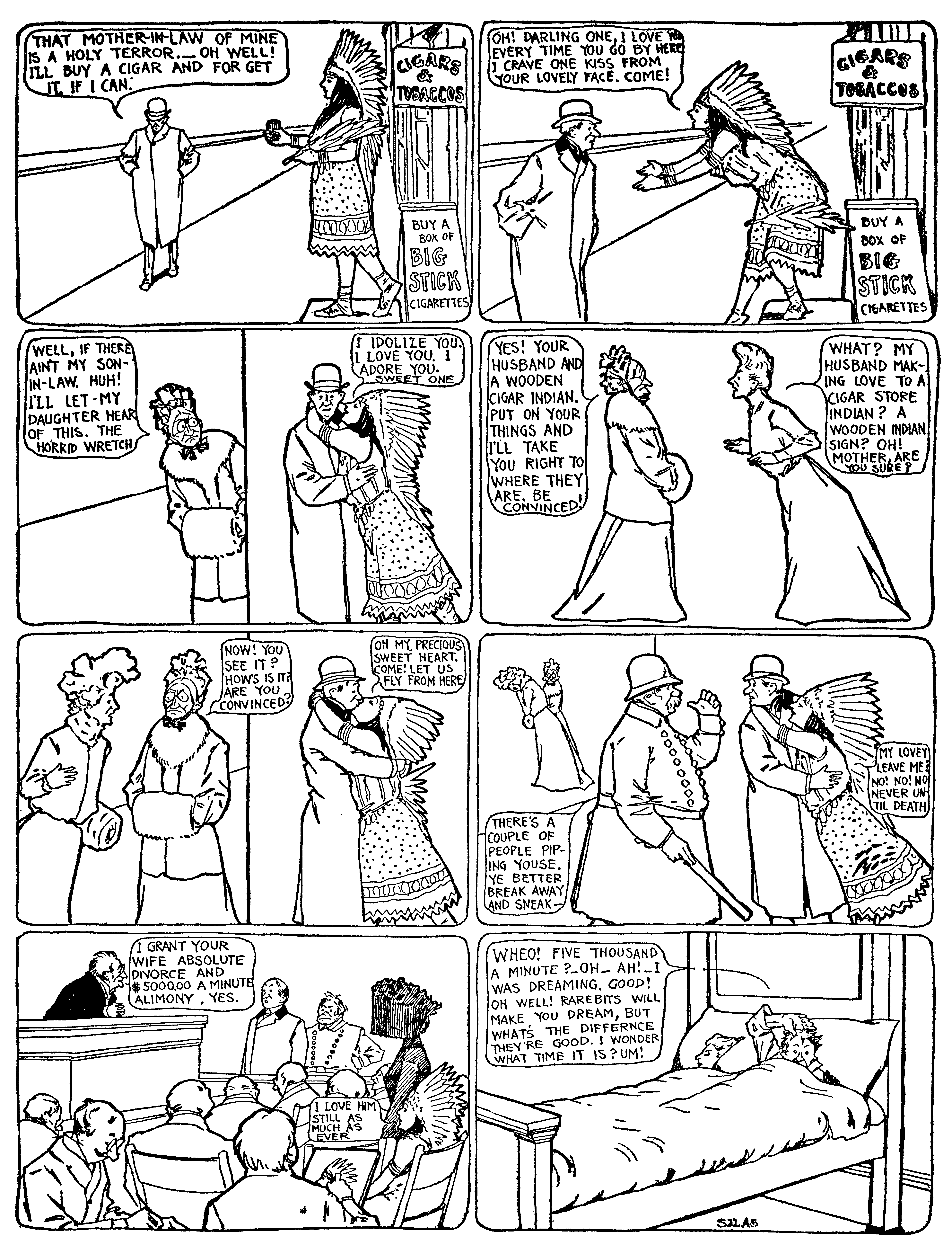 Dream of the Rarebit Fiend, strip 39 of 820. Winsor McCay (1904–1913), public domain. Scan: Internet Archive.