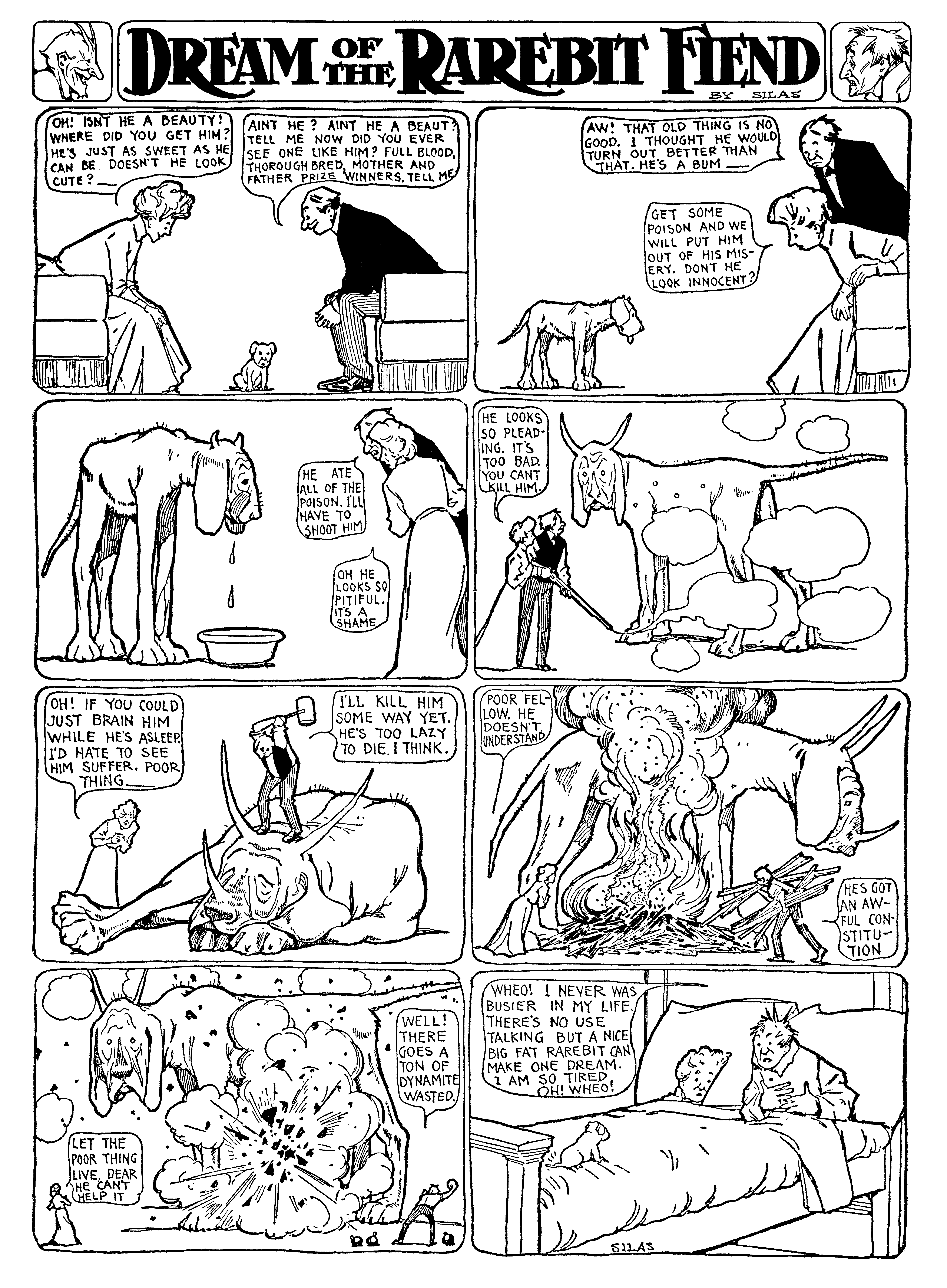 Dream of the Rarebit Fiend, strip 47 of 820. Winsor McCay (1904–1913), public domain. Scan: Internet Archive.