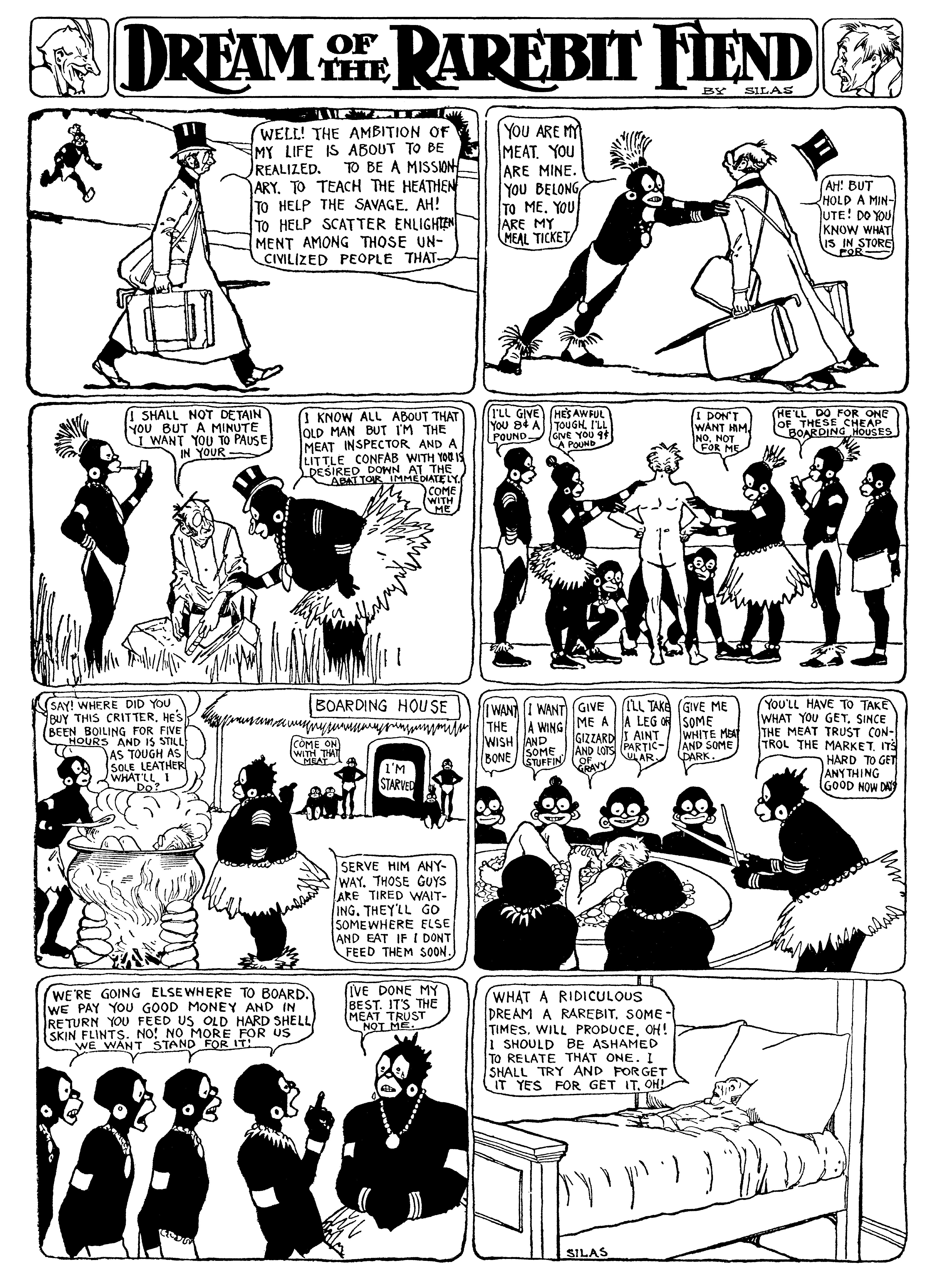 Dream of the Rarebit Fiend, strip 48 of 820. Winsor McCay (1904–1913), public domain. Scan: Internet Archive.