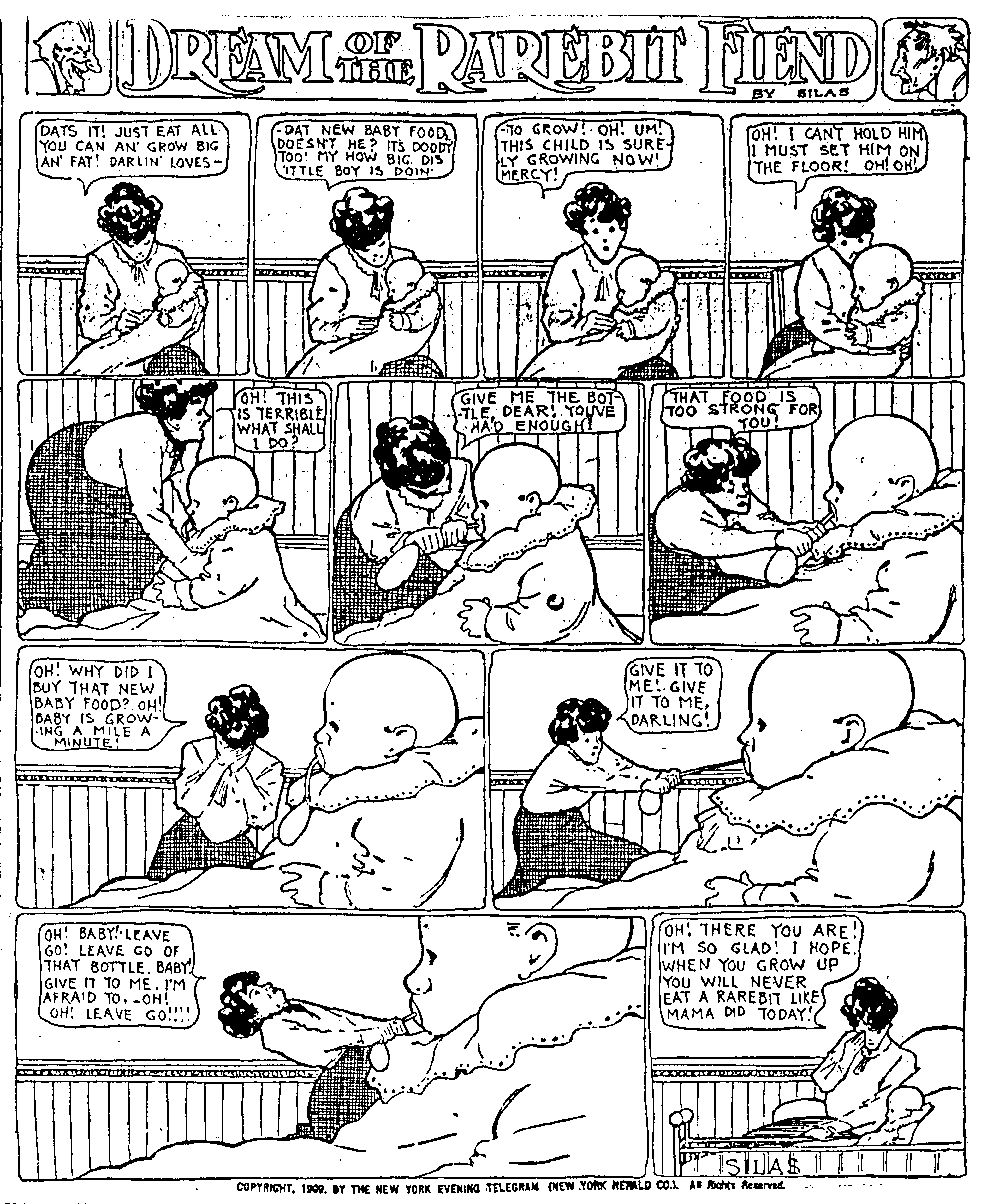 Dream of the Rarebit Fiend, strip 461 of 820. Winsor McCay (1904–1913), public domain. Scan: Internet Archive.