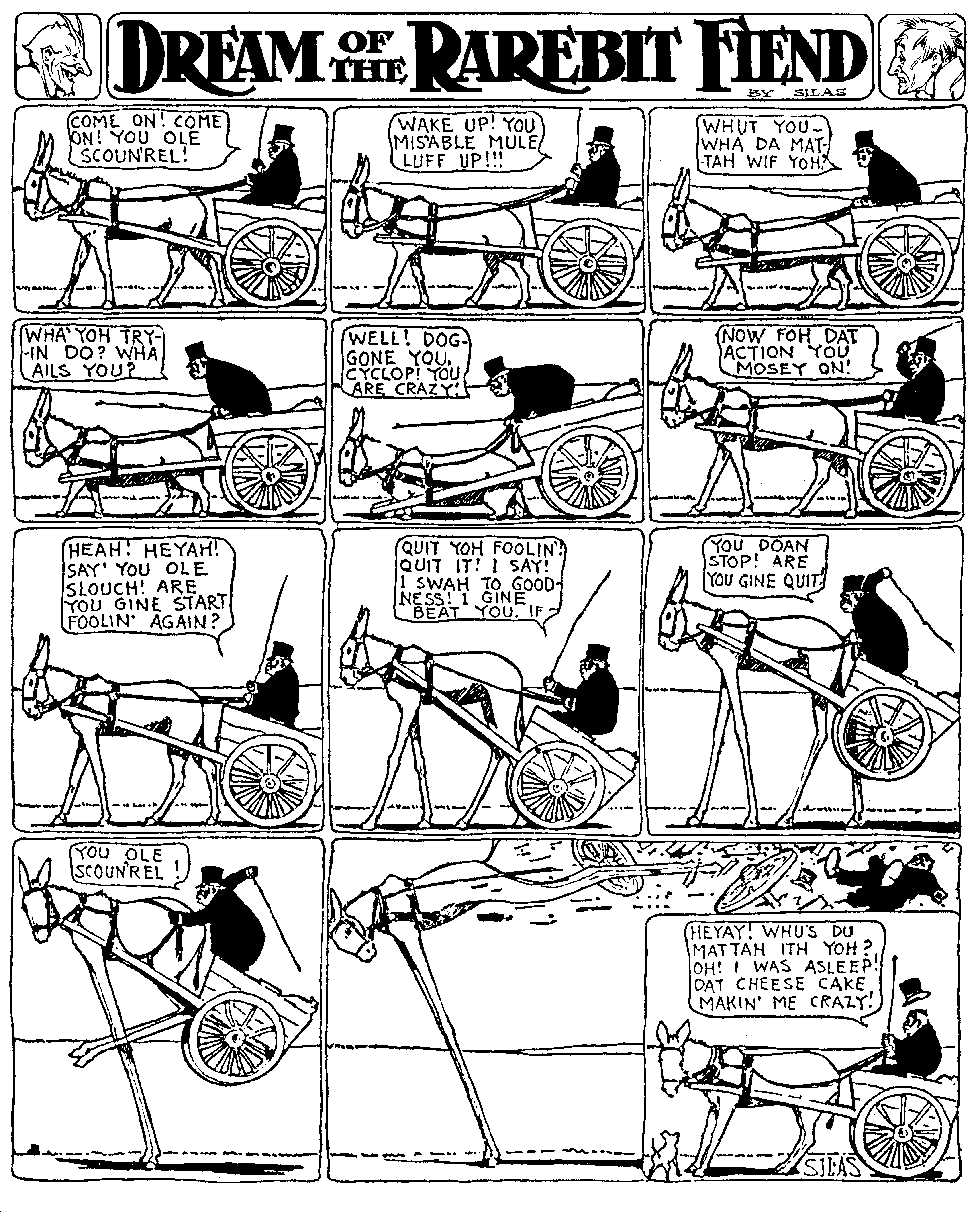 Dream of the Rarebit Fiend, strip 463 of 820. Winsor McCay (1904–1913), public domain. Scan: Internet Archive.