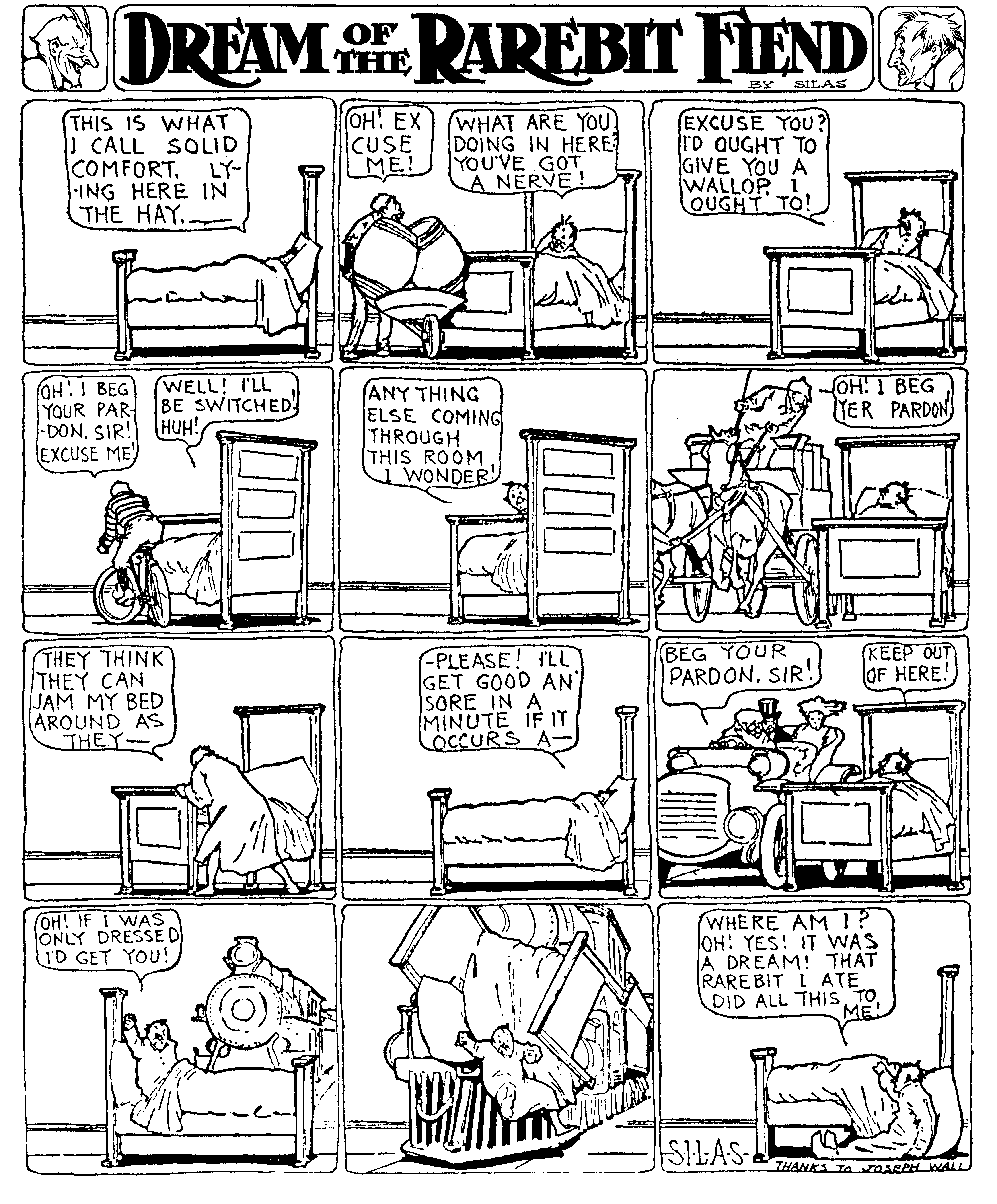 Dream of the Rarebit Fiend, strip 467 of 820. Winsor McCay (1904–1913), public domain. Scan: Internet Archive.