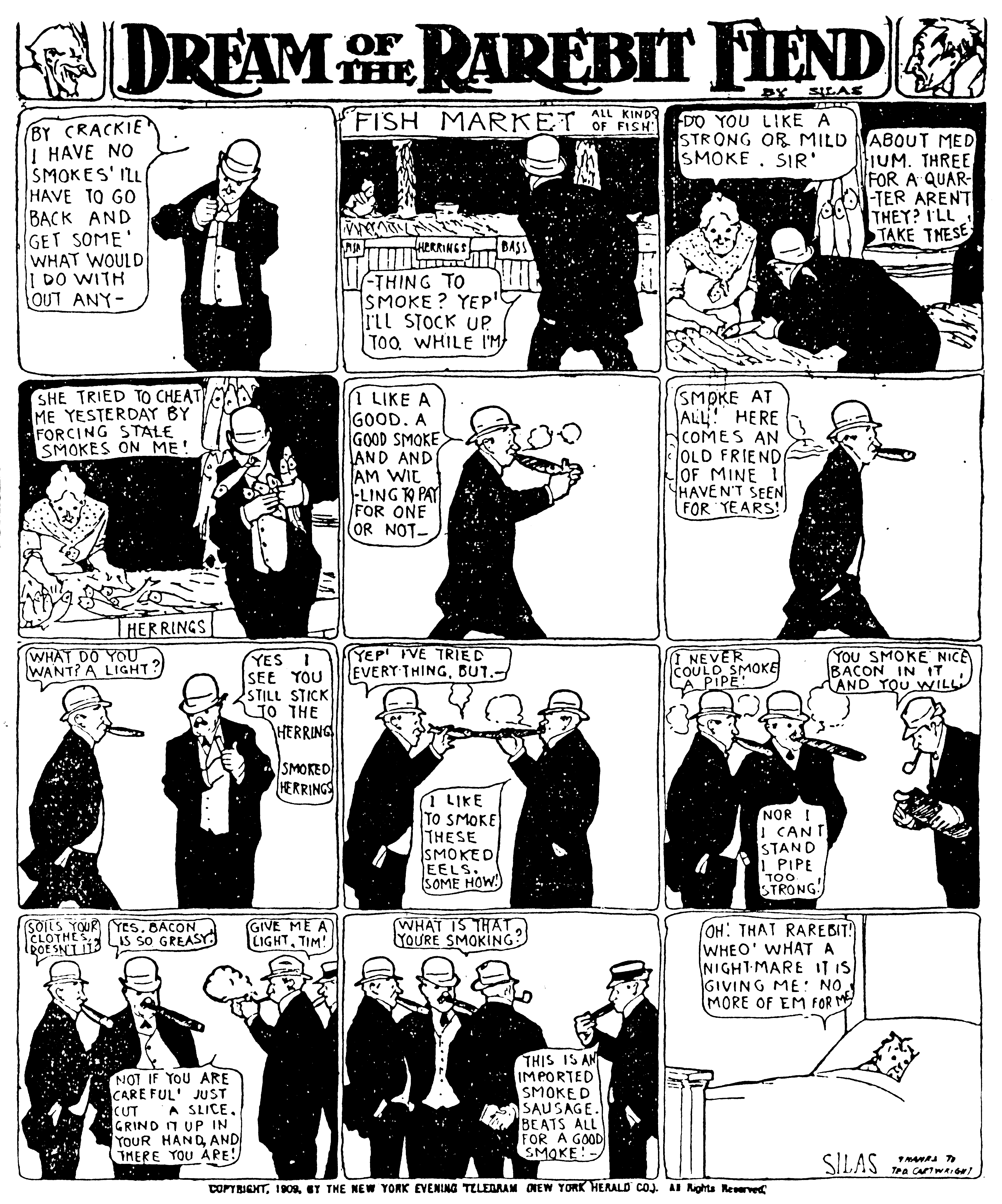 Dream of the Rarebit Fiend, strip 472 of 820. Winsor McCay (1904–1913), public domain. Scan: Internet Archive.