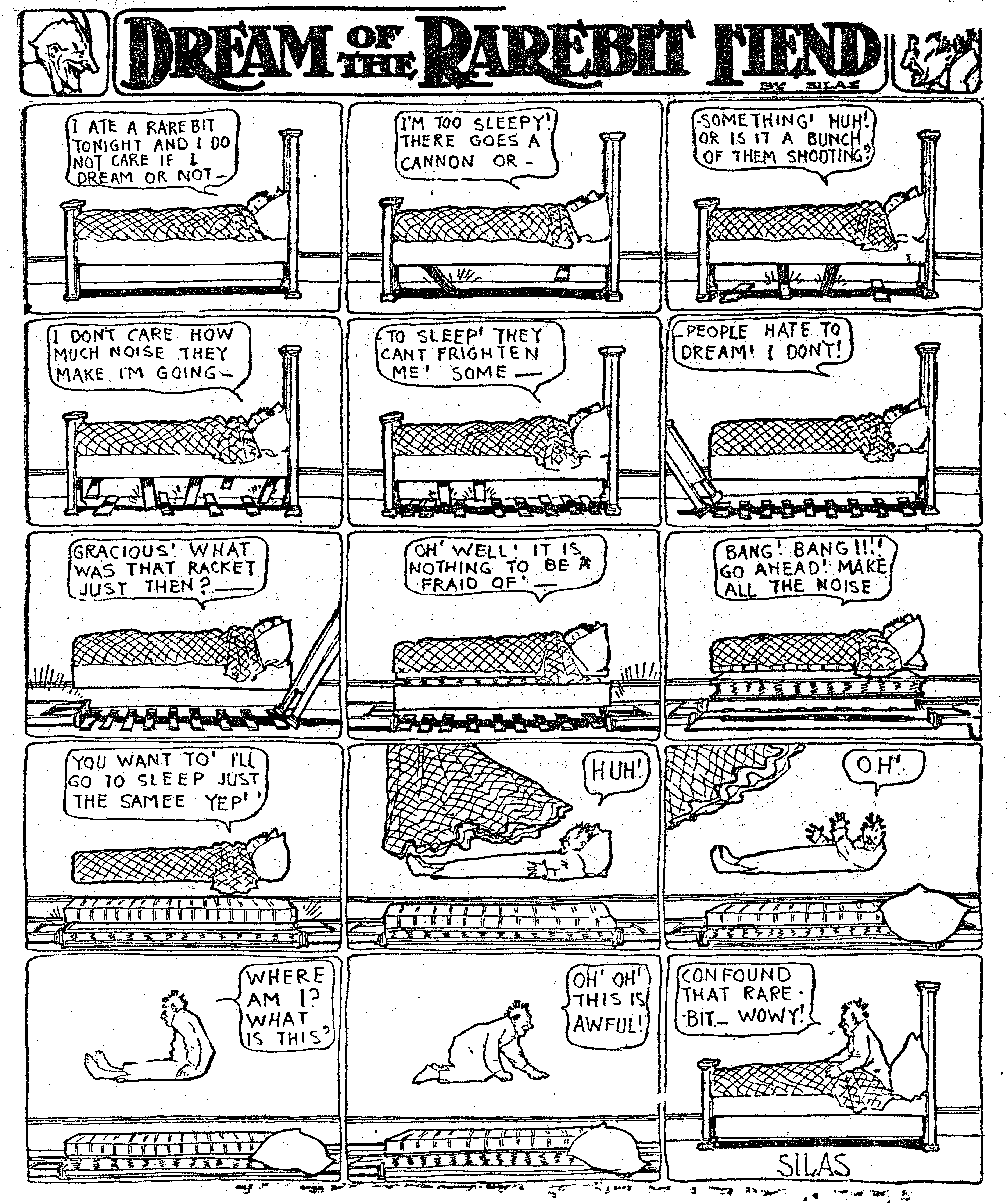 Dream of the Rarebit Fiend, strip 476 of 820. Winsor McCay (1904–1913), public domain. Scan: Internet Archive.