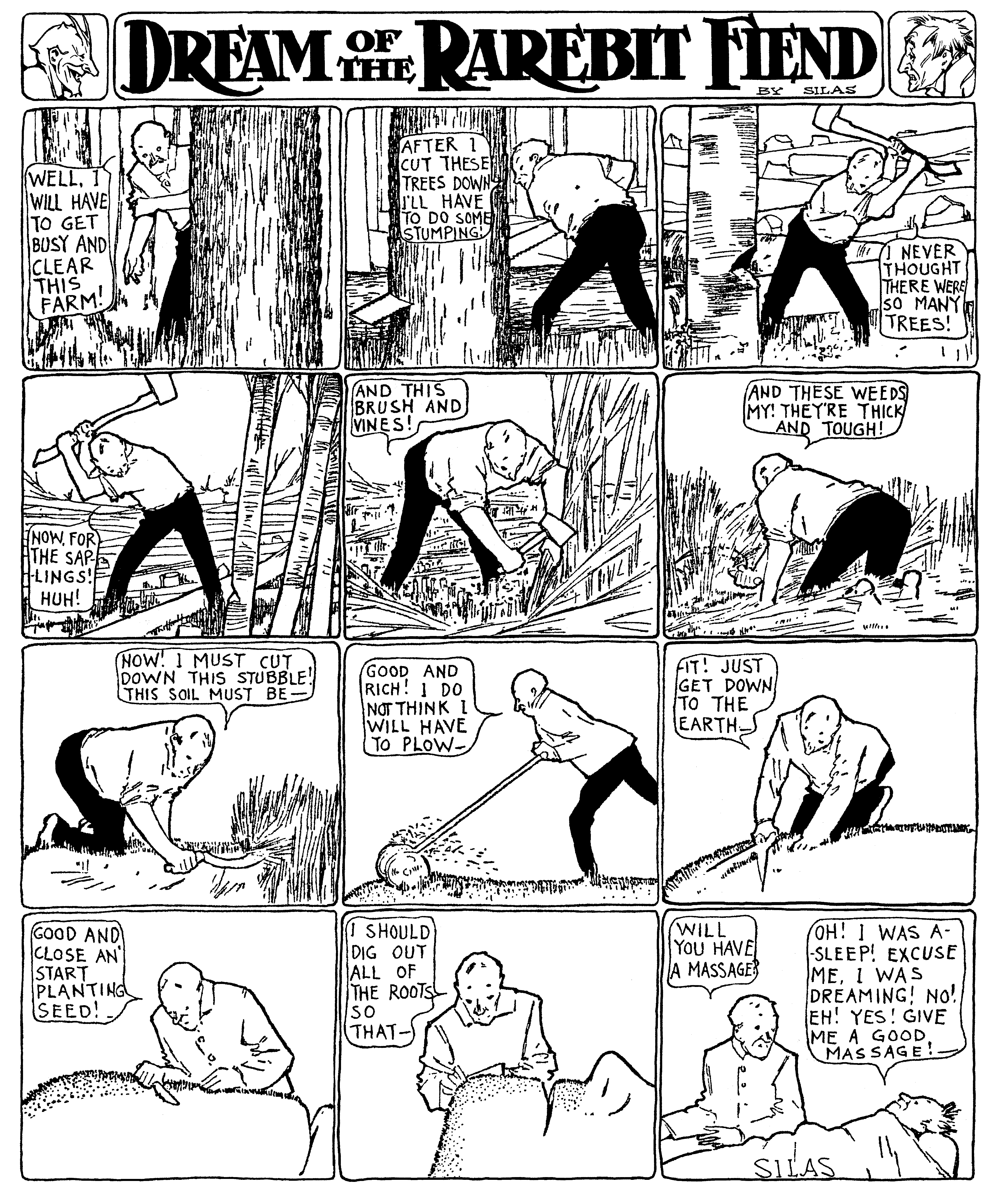 Dream of the Rarebit Fiend, strip 484 of 820. Winsor McCay (1904–1913), public domain. Scan: Internet Archive.