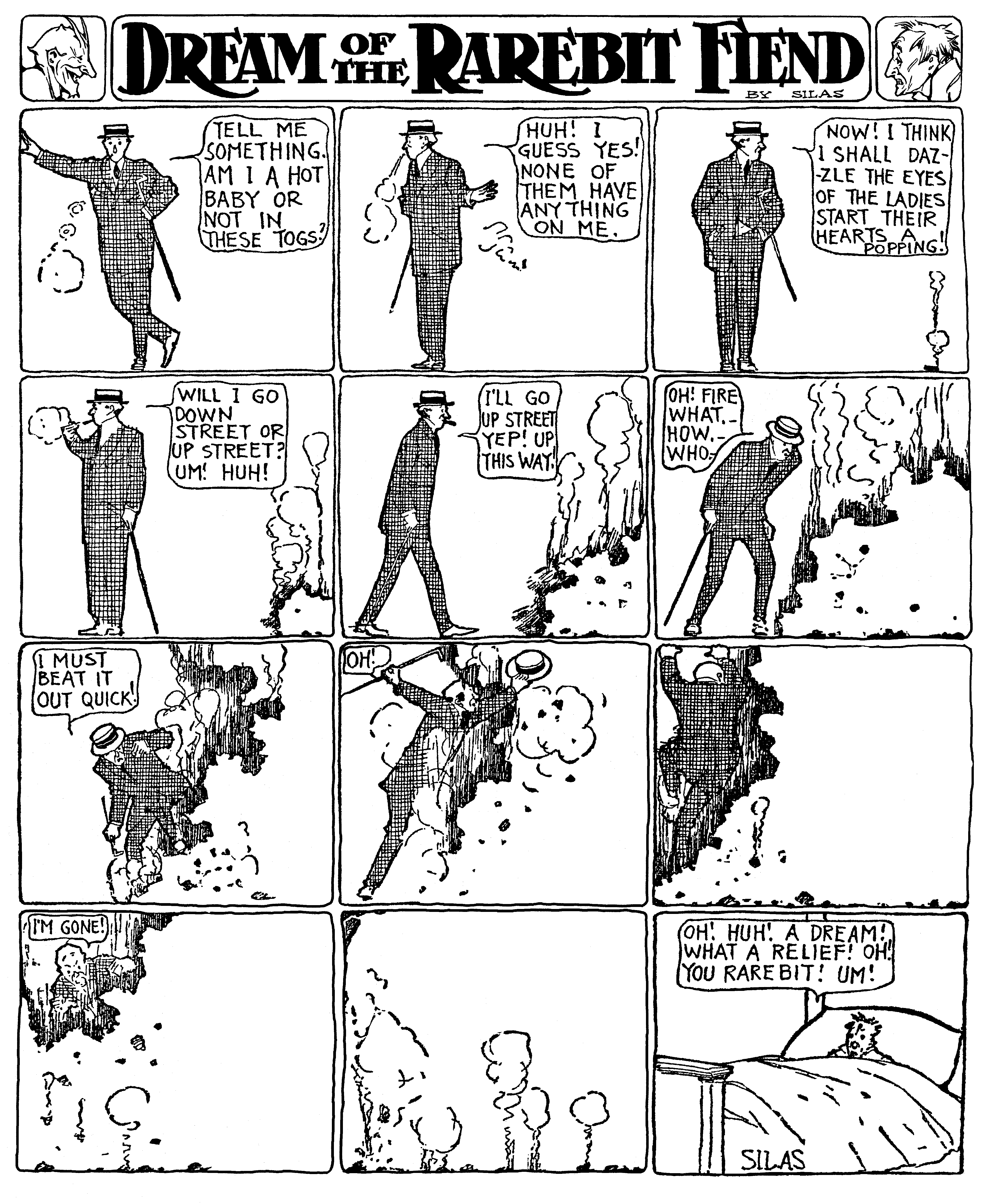 Dream of the Rarebit Fiend, strip 486 of 820. Winsor McCay (1904–1913), public domain. Scan: Internet Archive.