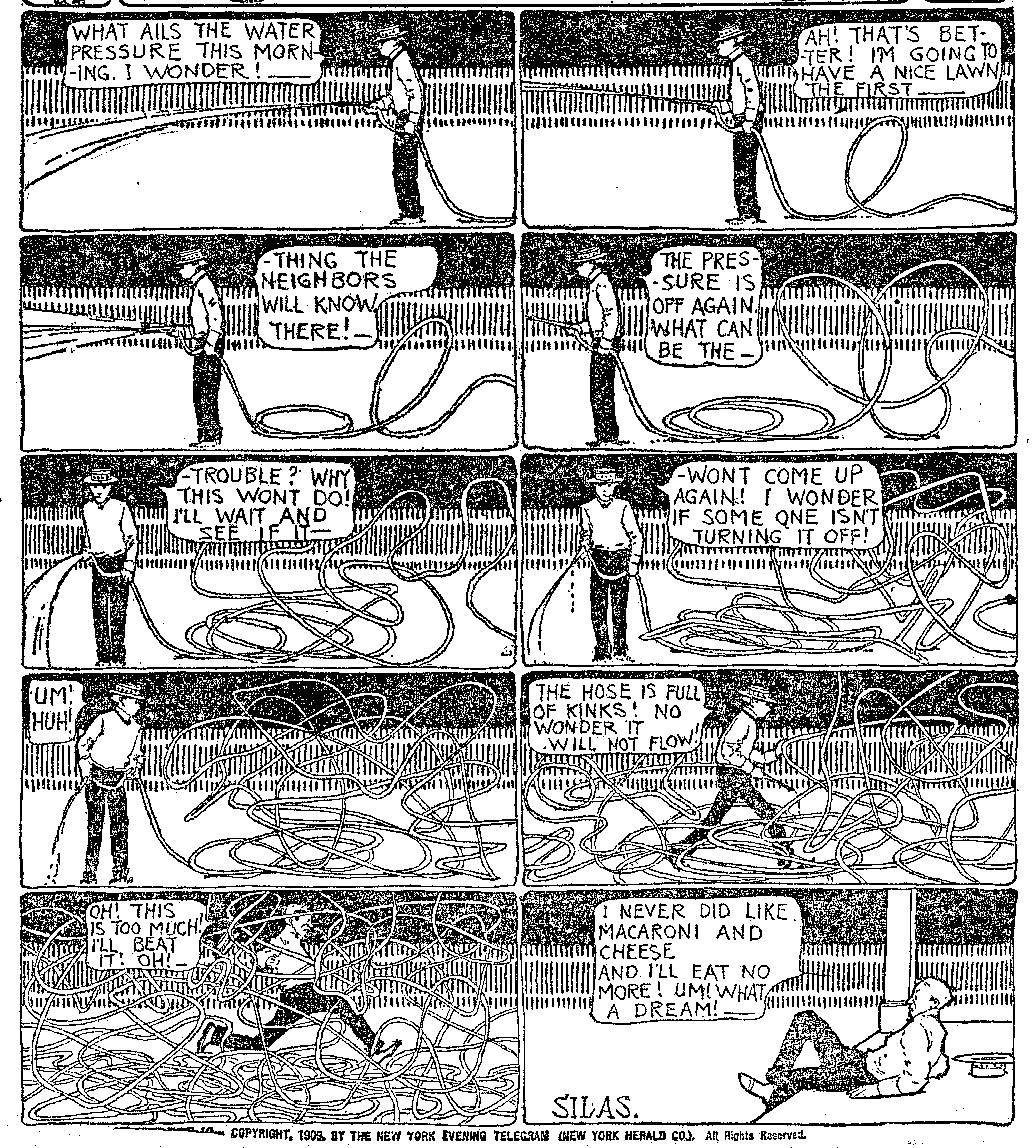 Dream of the Rarebit Fiend, strip 502 of 820. Winsor McCay (1904–1913), public domain. Scan: Internet Archive.