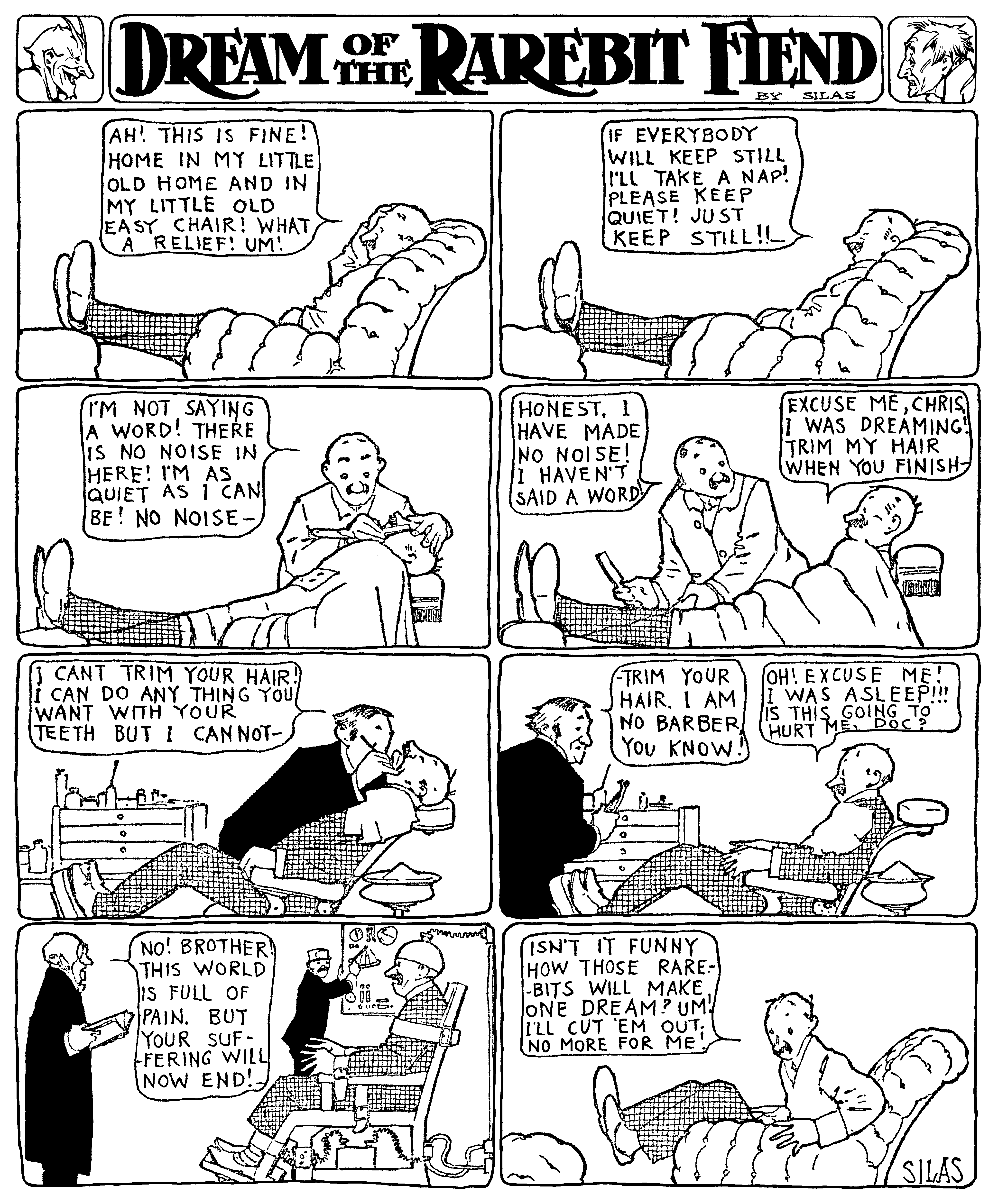 Dream of the Rarebit Fiend, strip 514 of 820. Winsor McCay (1904–1913), public domain. Scan: Internet Archive.