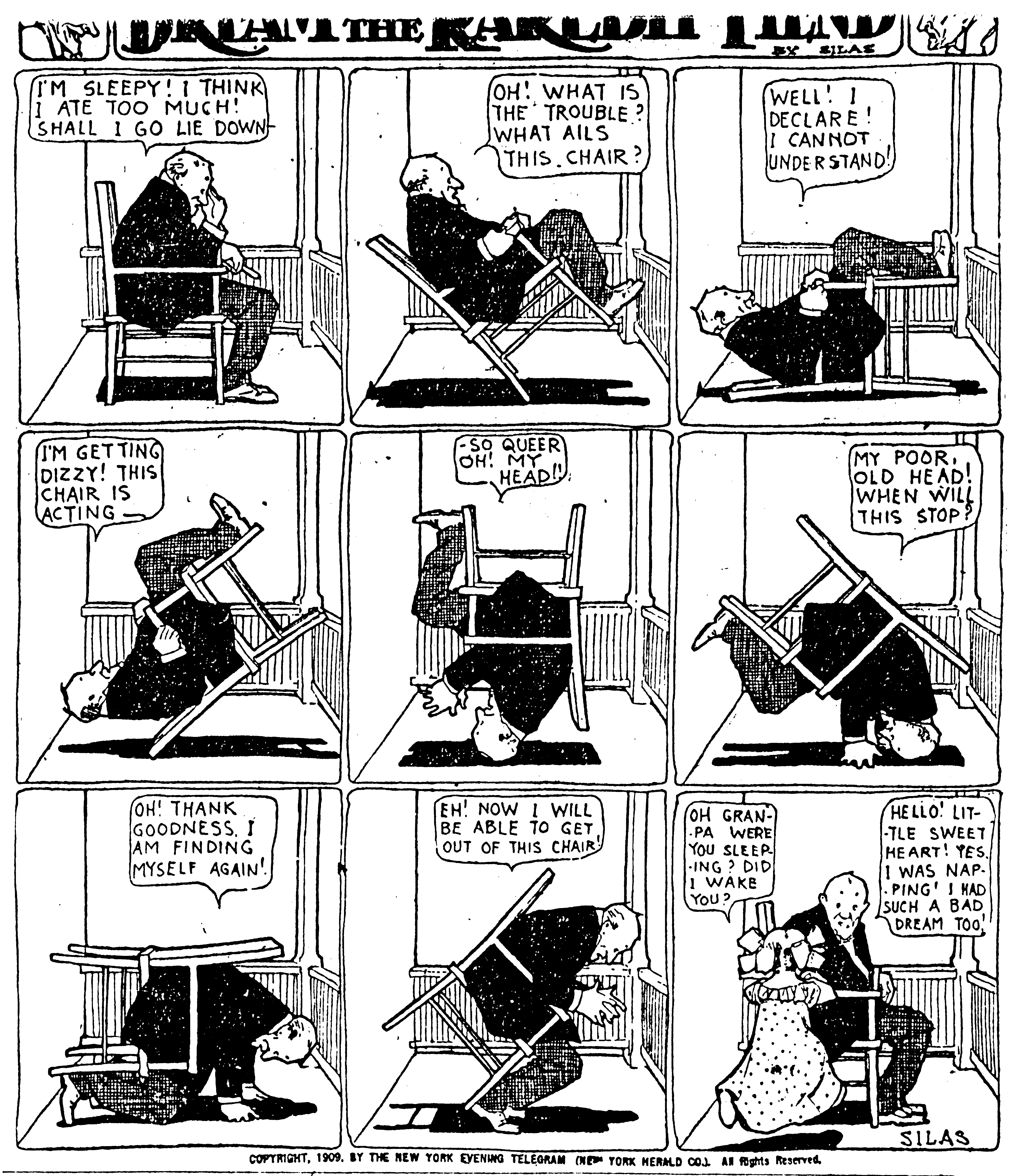 Dream of the Rarebit Fiend, strip 524 of 820. Winsor McCay (1904–1913), public domain. Scan: Internet Archive.