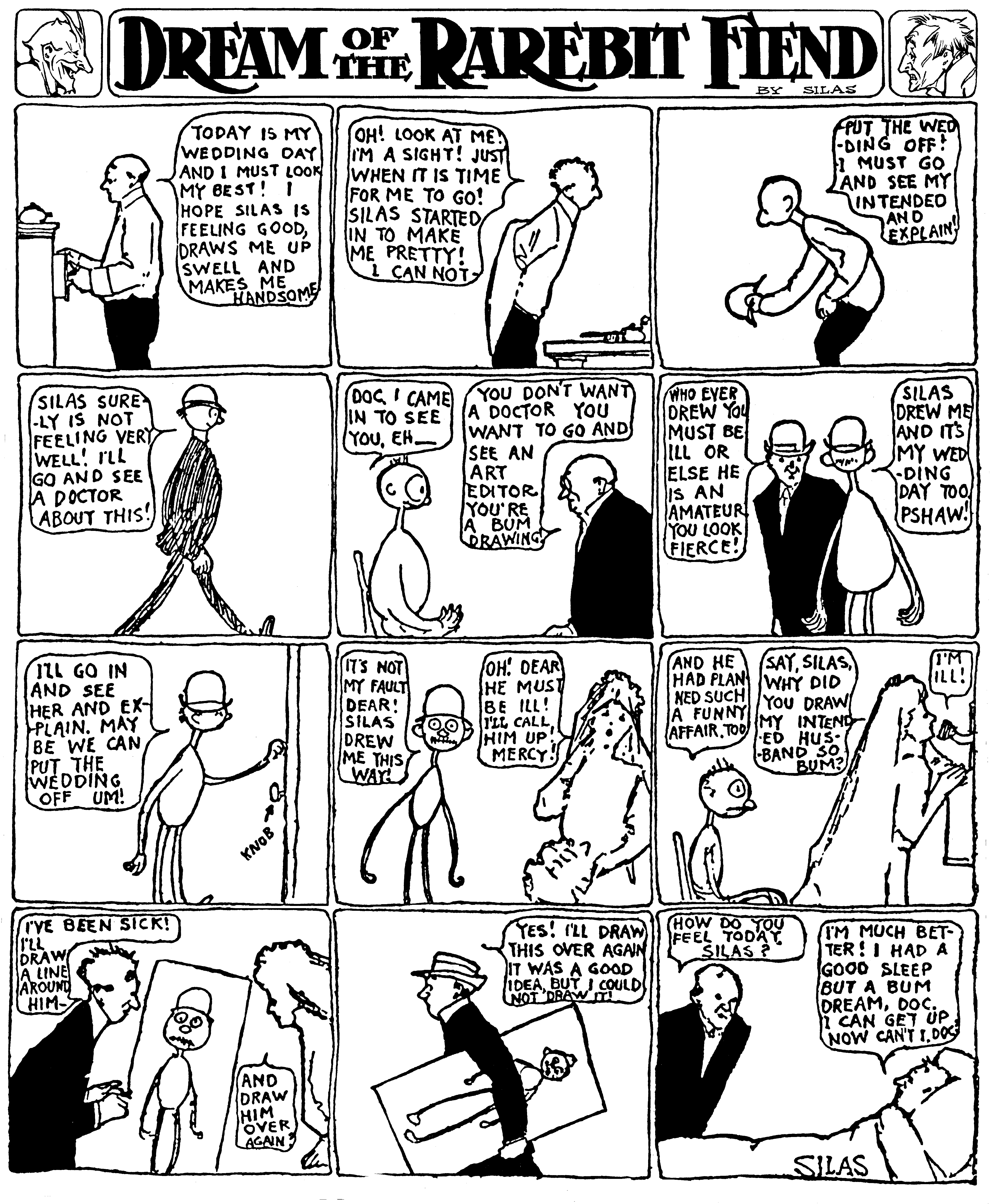 Dream of the Rarebit Fiend, strip 528 of 820. Winsor McCay (1904–1913), public domain. Scan: Internet Archive.