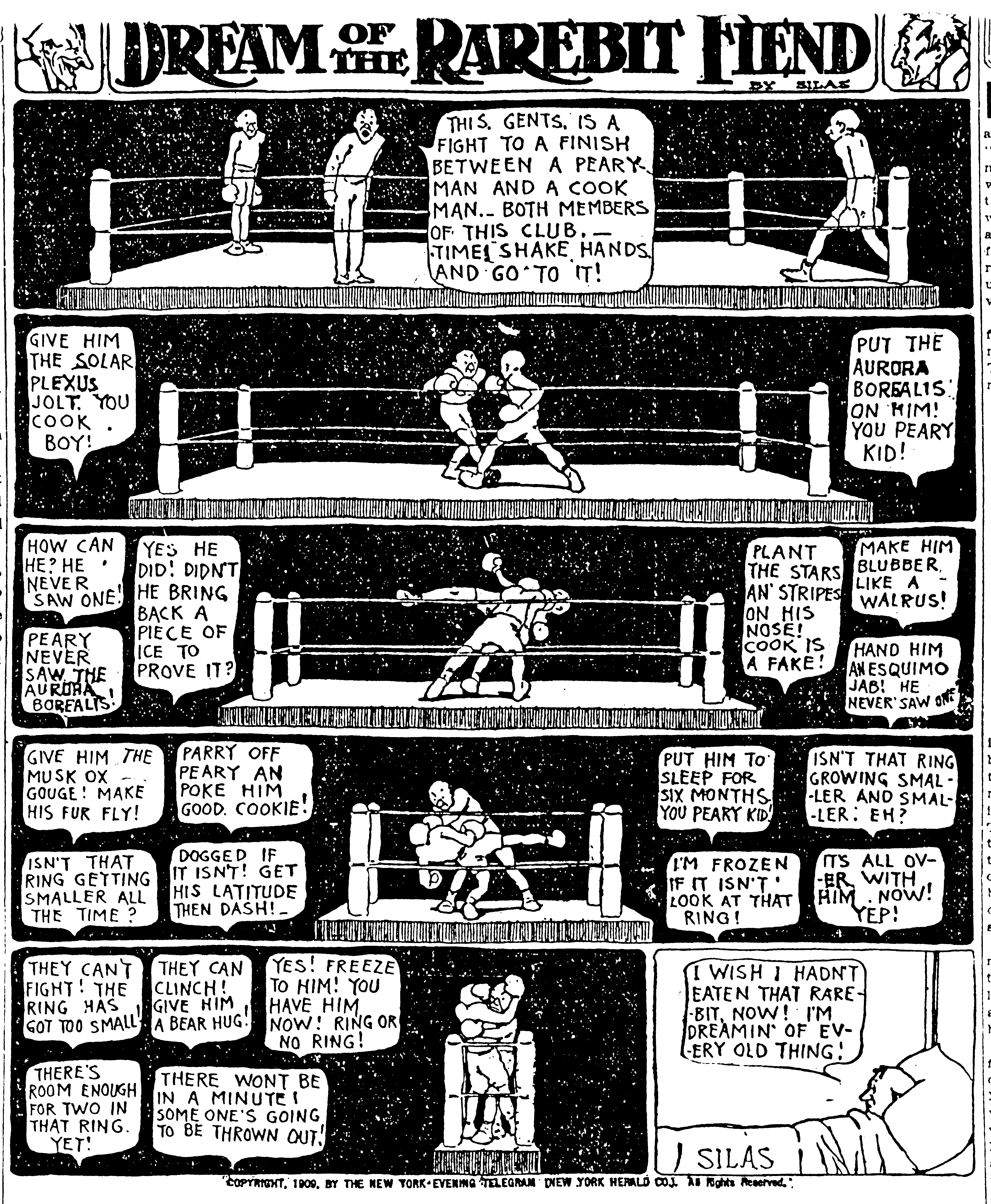 Dream of the Rarebit Fiend, strip 532 of 820. Winsor McCay (1904–1913), public domain. Scan: Internet Archive.