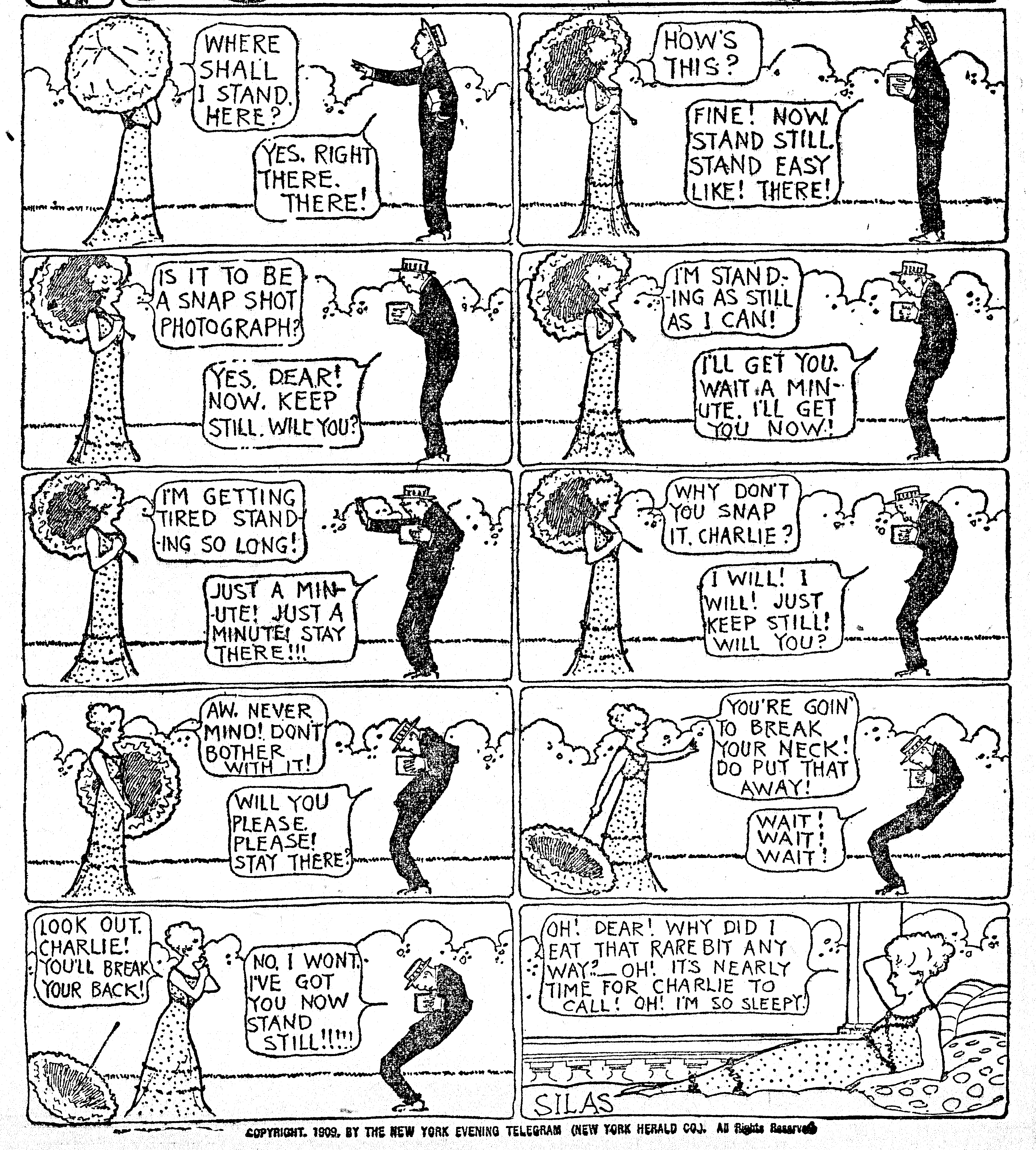 Dream of the Rarebit Fiend, strip 506 of 820. Winsor McCay (1904–1913), public domain. Scan: Internet Archive.