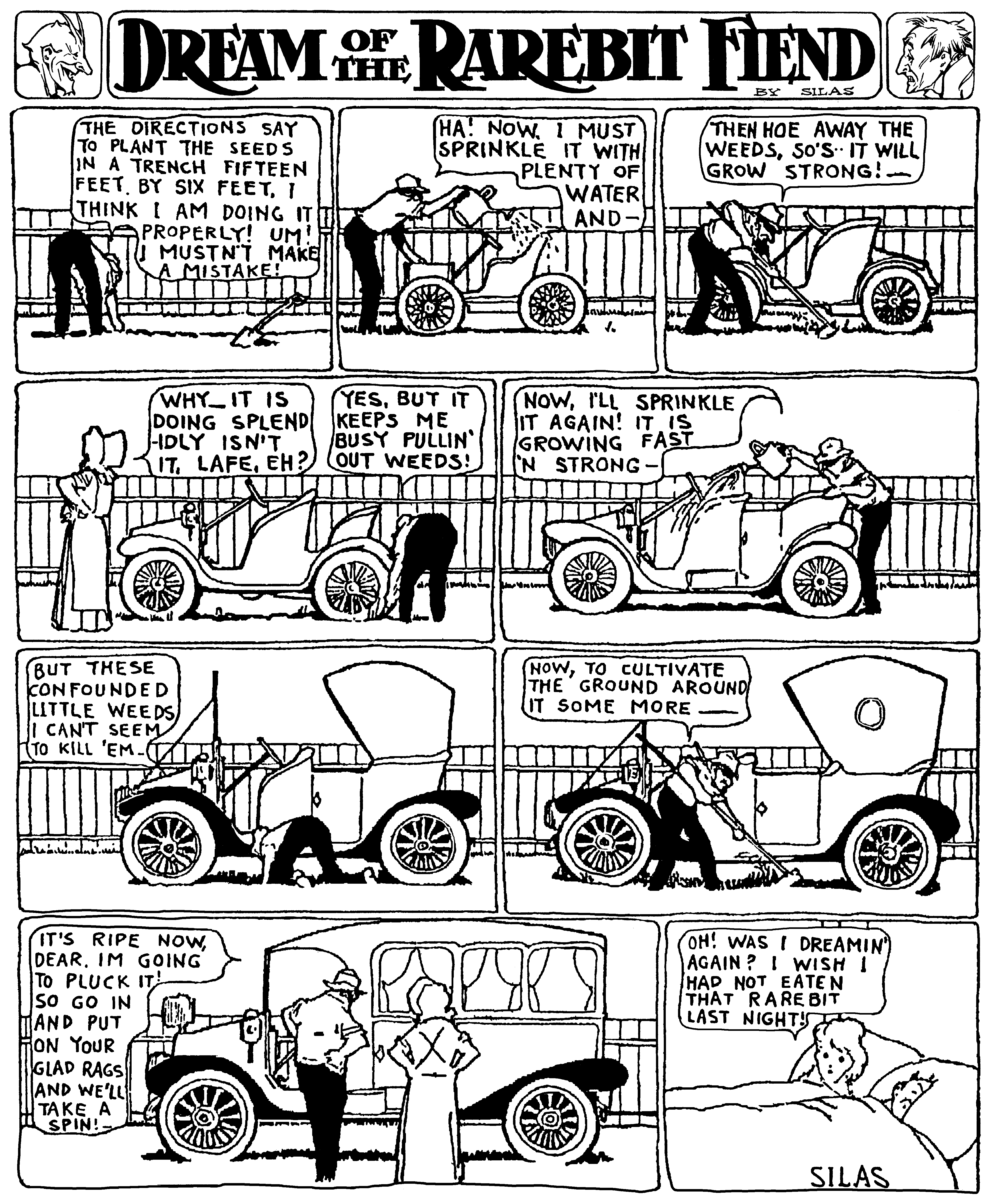 Dream of the Rarebit Fiend, strip 561 of 820. Winsor McCay (1904–1913), public domain. Scan: Internet Archive.