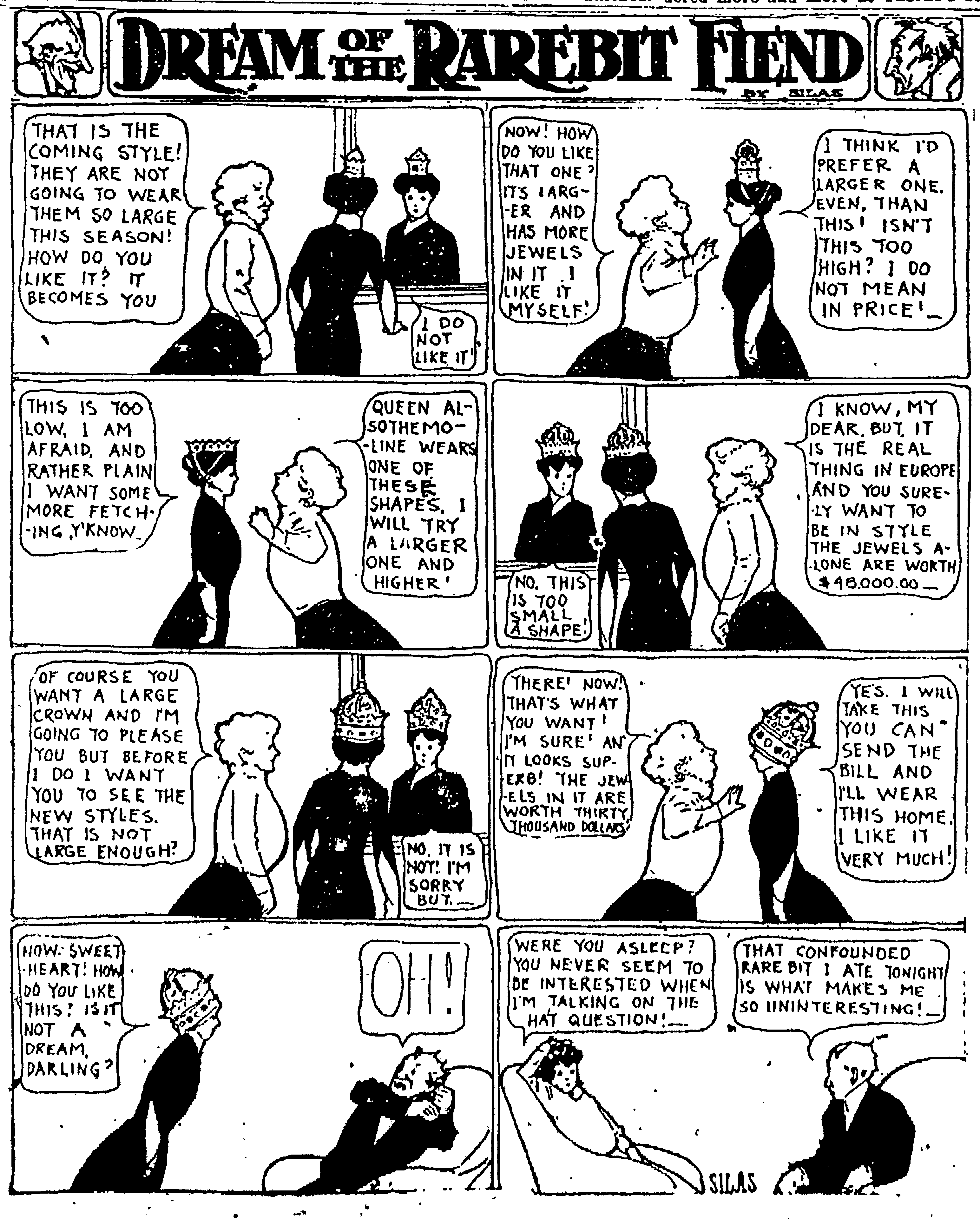 Dream of the Rarebit Fiend, strip 565 of 820. Winsor McCay (1904–1913), public domain. Scan: Internet Archive.