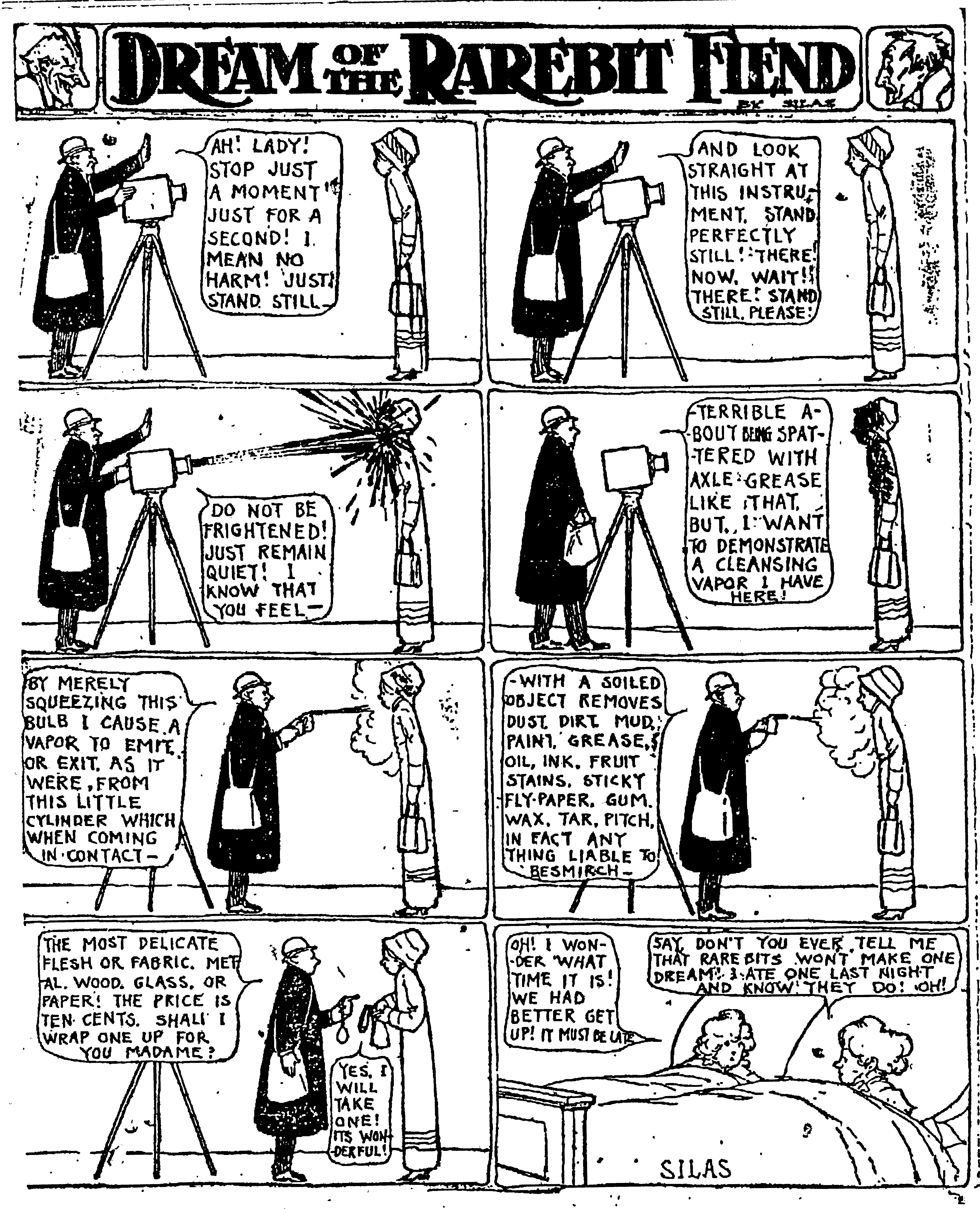 Dream of the Rarebit Fiend, strip 568 of 820. Winsor McCay (1904–1913), public domain. Scan: Internet Archive.