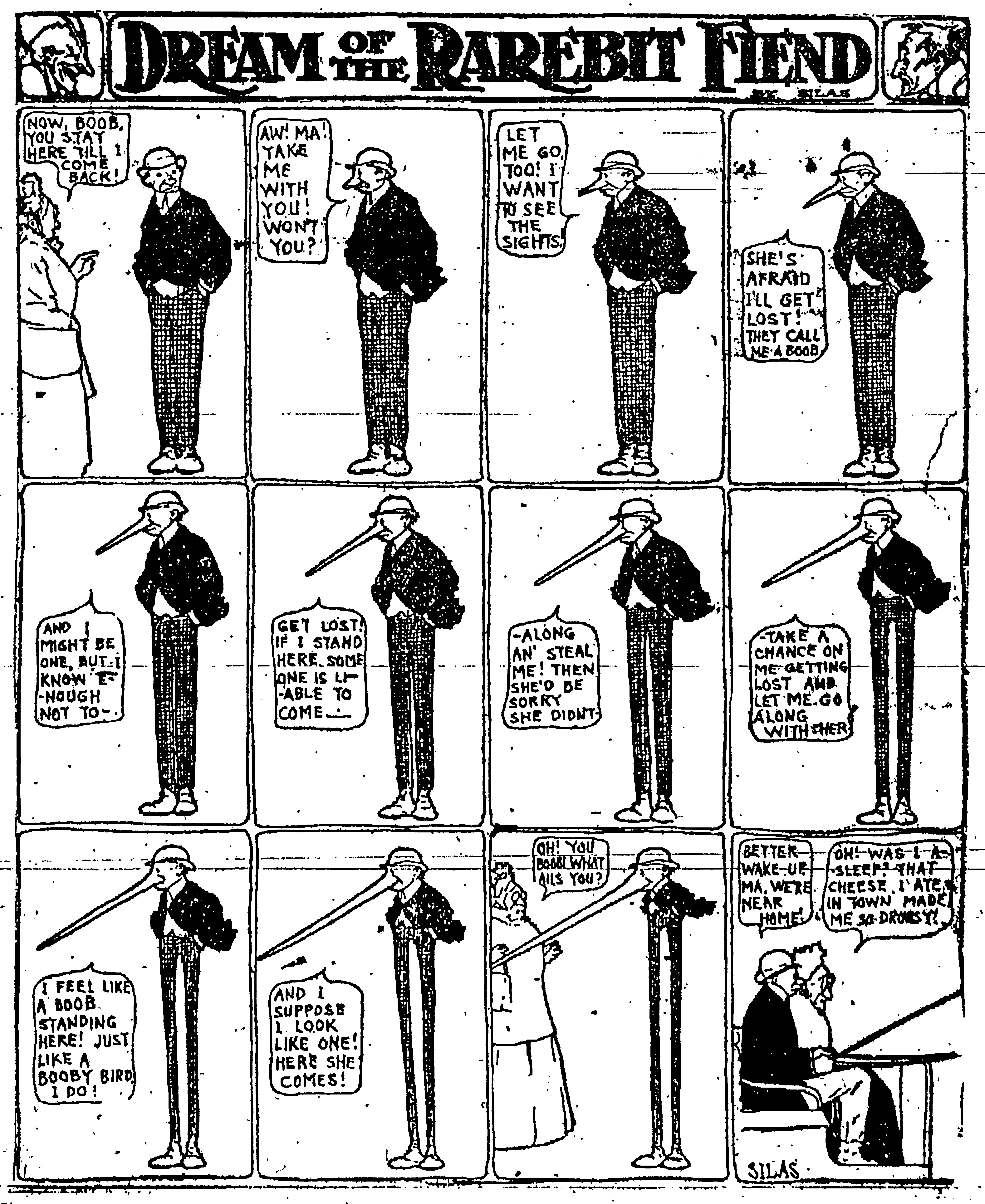 Dream of the Rarebit Fiend, strip 575 of 820. Winsor McCay (1904–1913), public domain. Scan: Internet Archive.