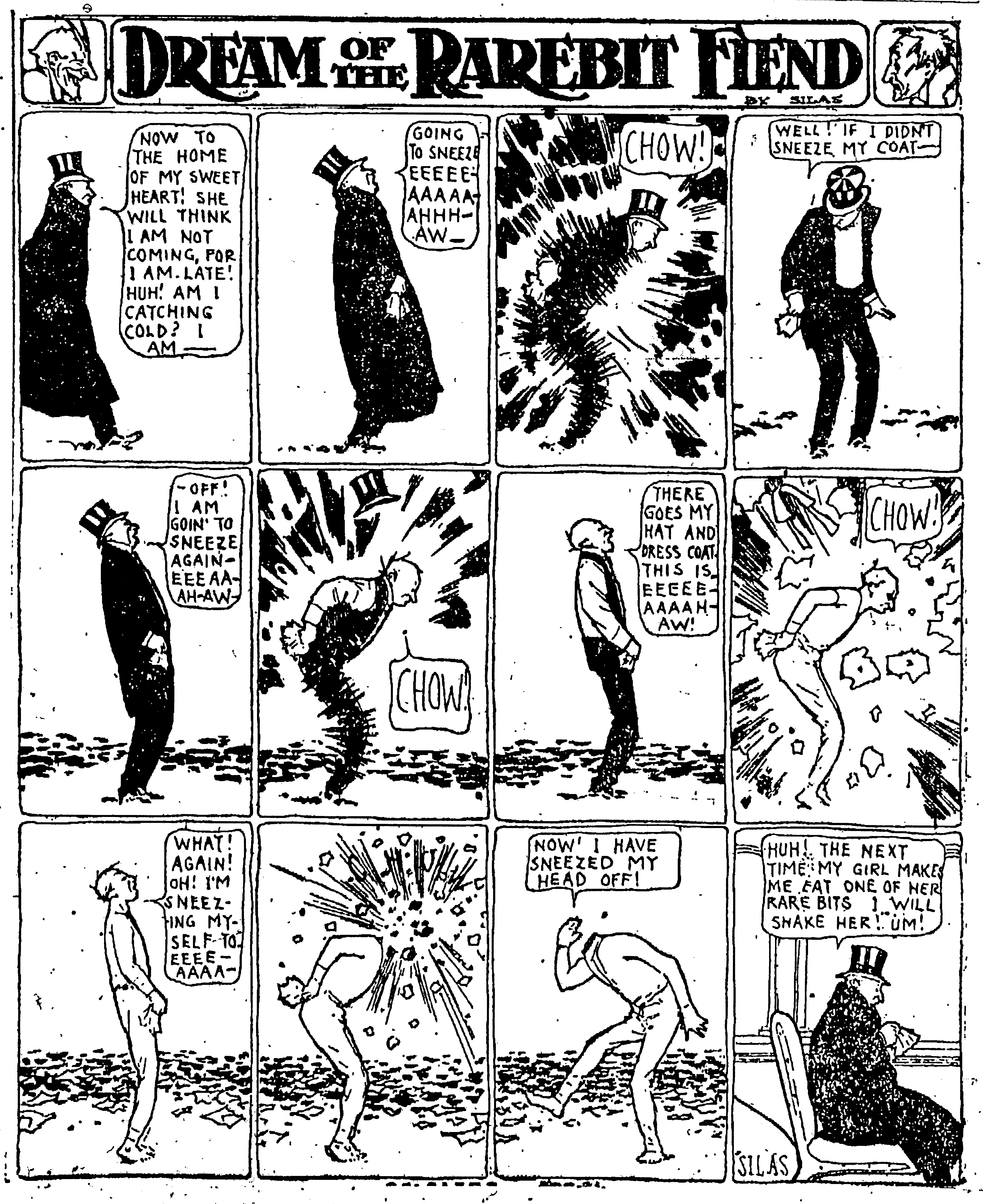 Dream of the Rarebit Fiend, strip 576 of 820. Winsor McCay (1904–1913), public domain. Scan: Internet Archive.