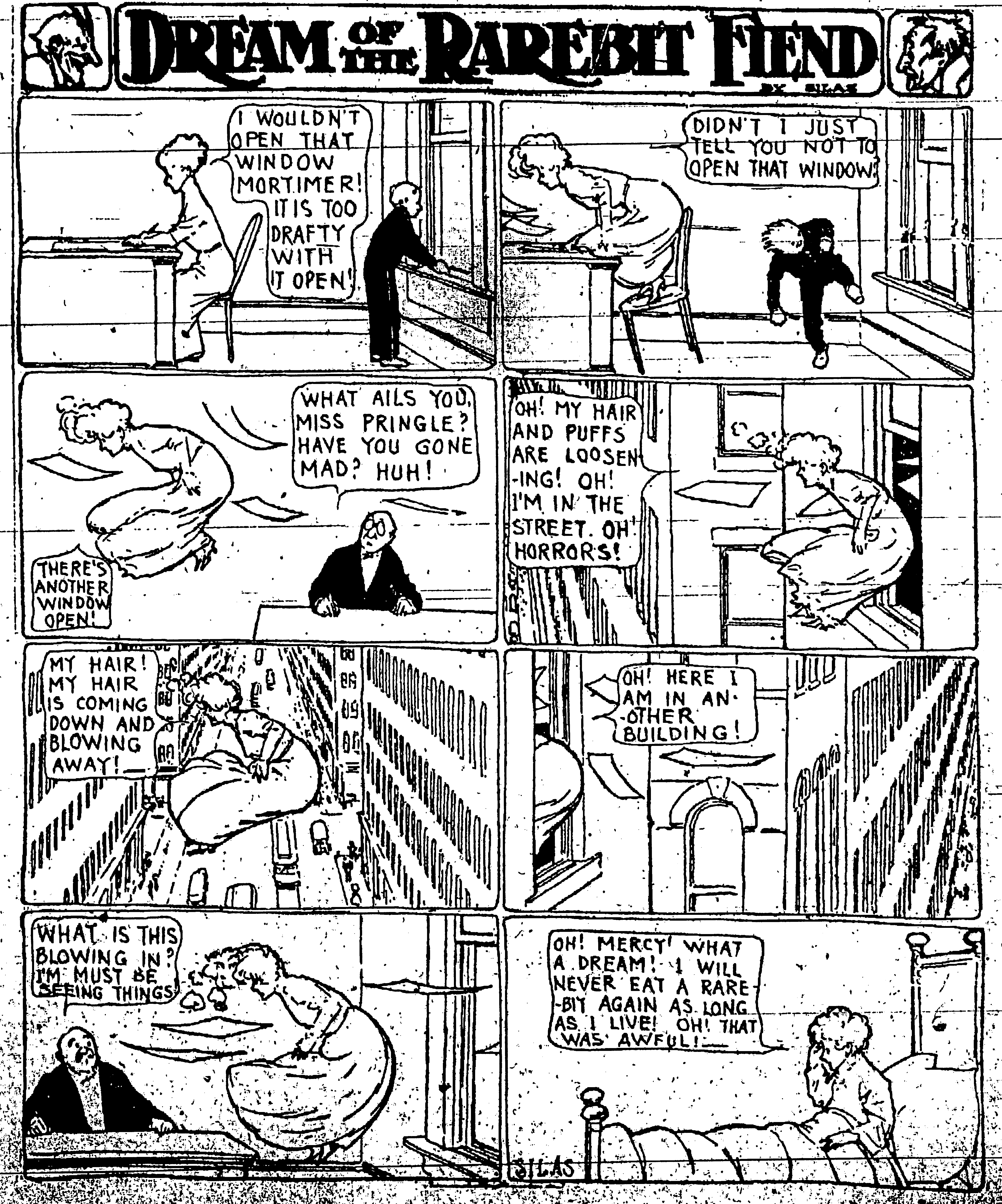 Dream of the Rarebit Fiend, strip 581 of 820. Winsor McCay (1904–1913), public domain. Scan: Internet Archive.