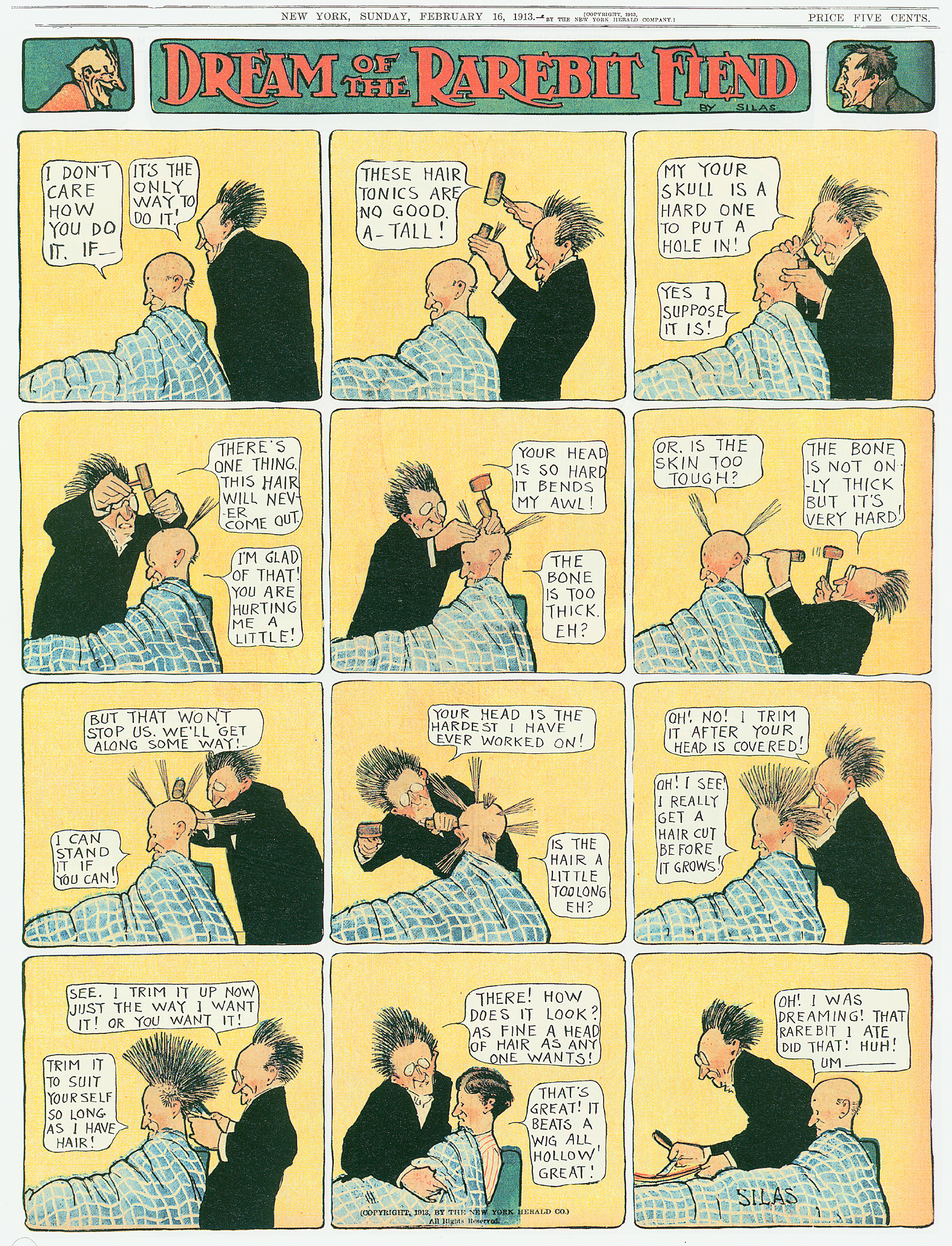 Dream of the Rarebit Fiend, strip 597 of 820. Winsor McCay (1904–1913), public domain. Scan: Internet Archive.