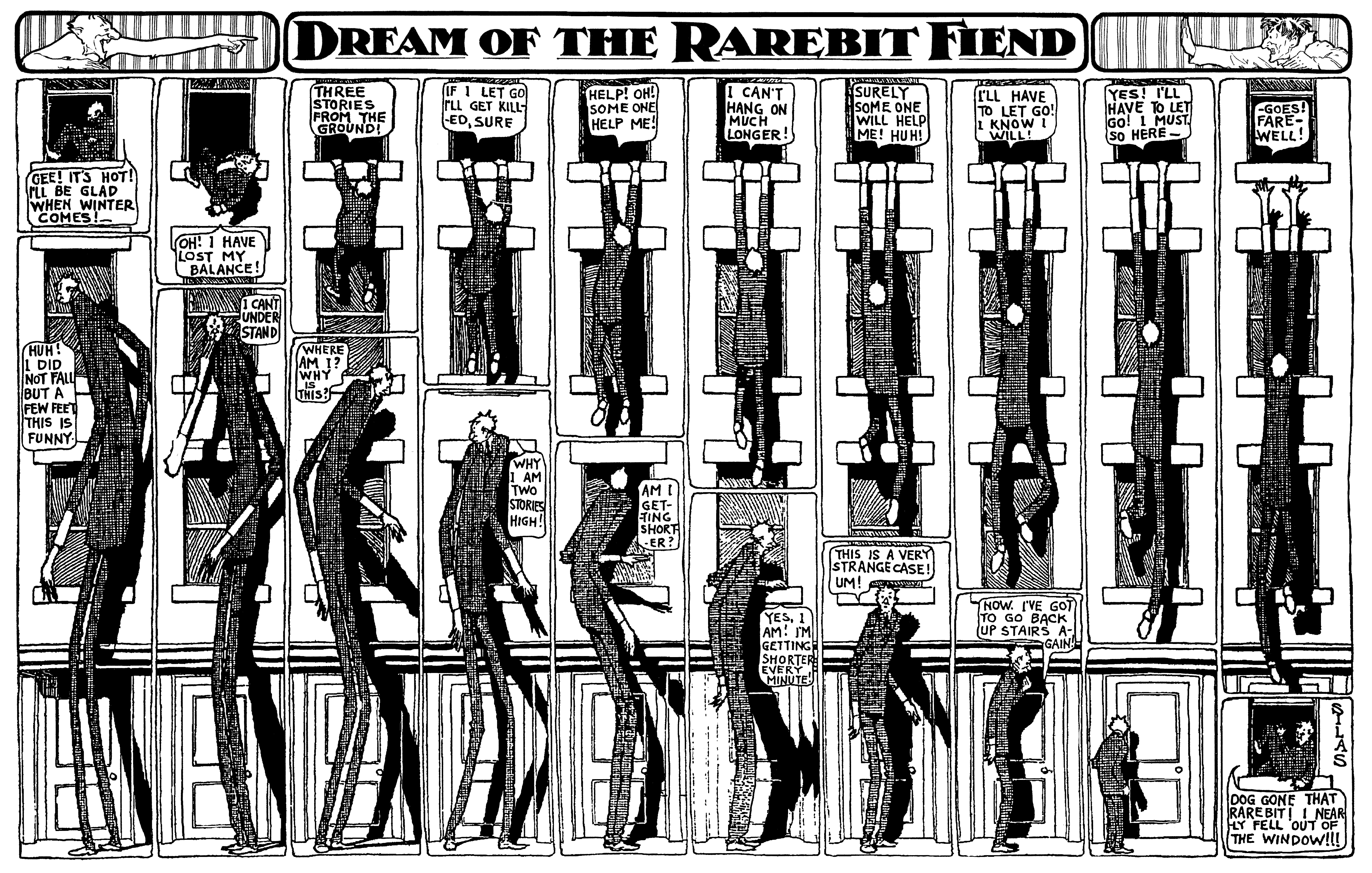 Dream of the Rarebit Fiend, strip 559 of 820. Winsor McCay (1904–1913), public domain. Scan: Internet Archive.