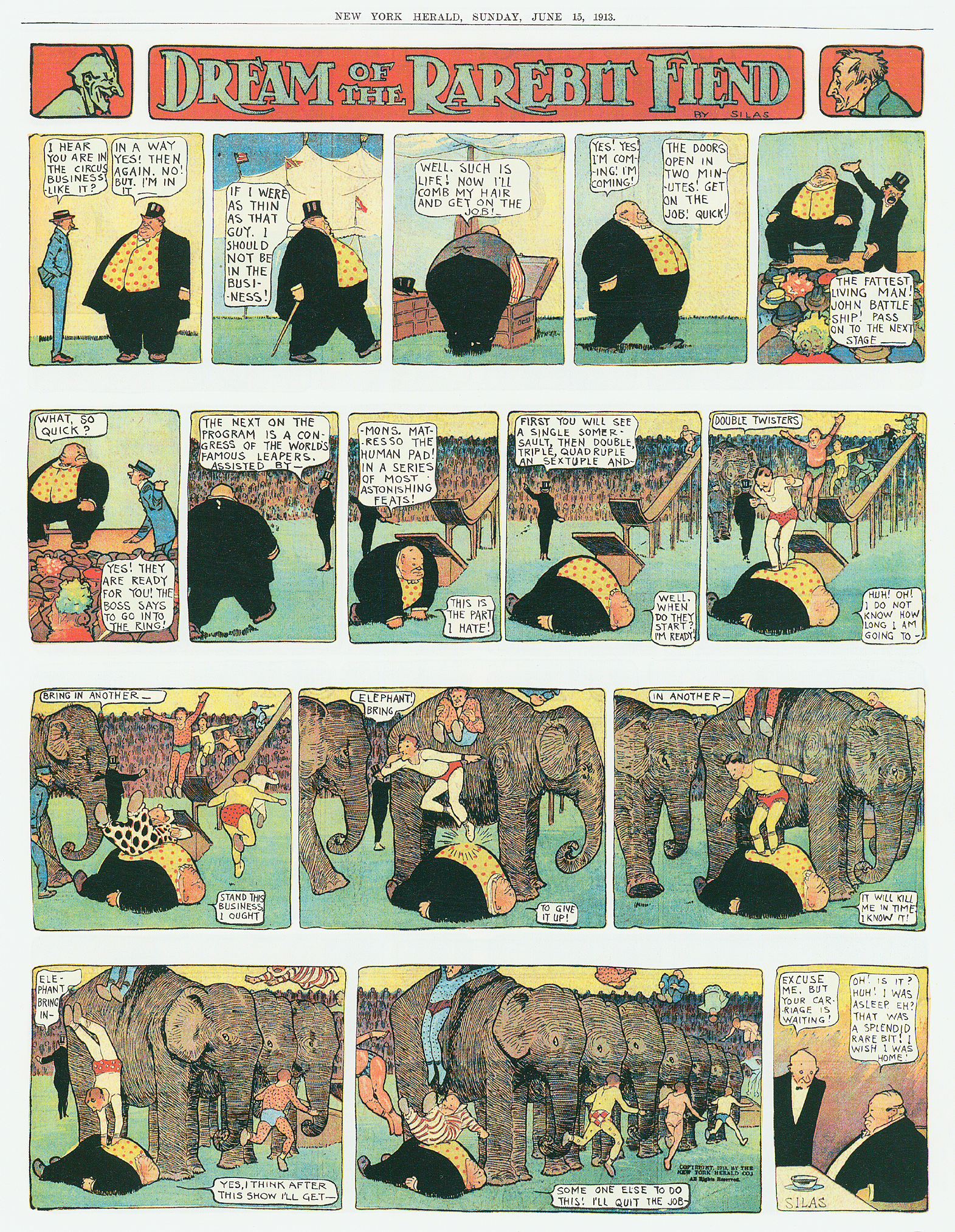 Dream of the Rarebit Fiend, strip 614 of 820. Winsor McCay (1904–1913), public domain. Scan: Internet Archive.