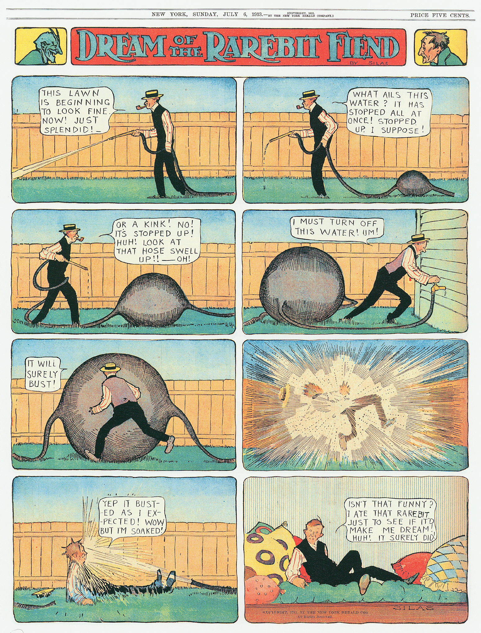 Dream of the Rarebit Fiend, strip 617 of 820. Winsor McCay (1904–1913), public domain. Scan: Internet Archive.