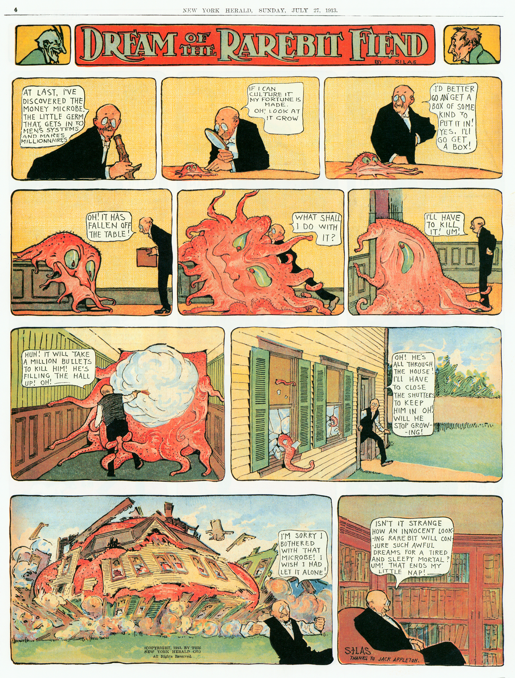 Dream of the Rarebit Fiend, strip 620 of 820. Winsor McCay (1904–1913), public domain. Scan: Internet Archive.