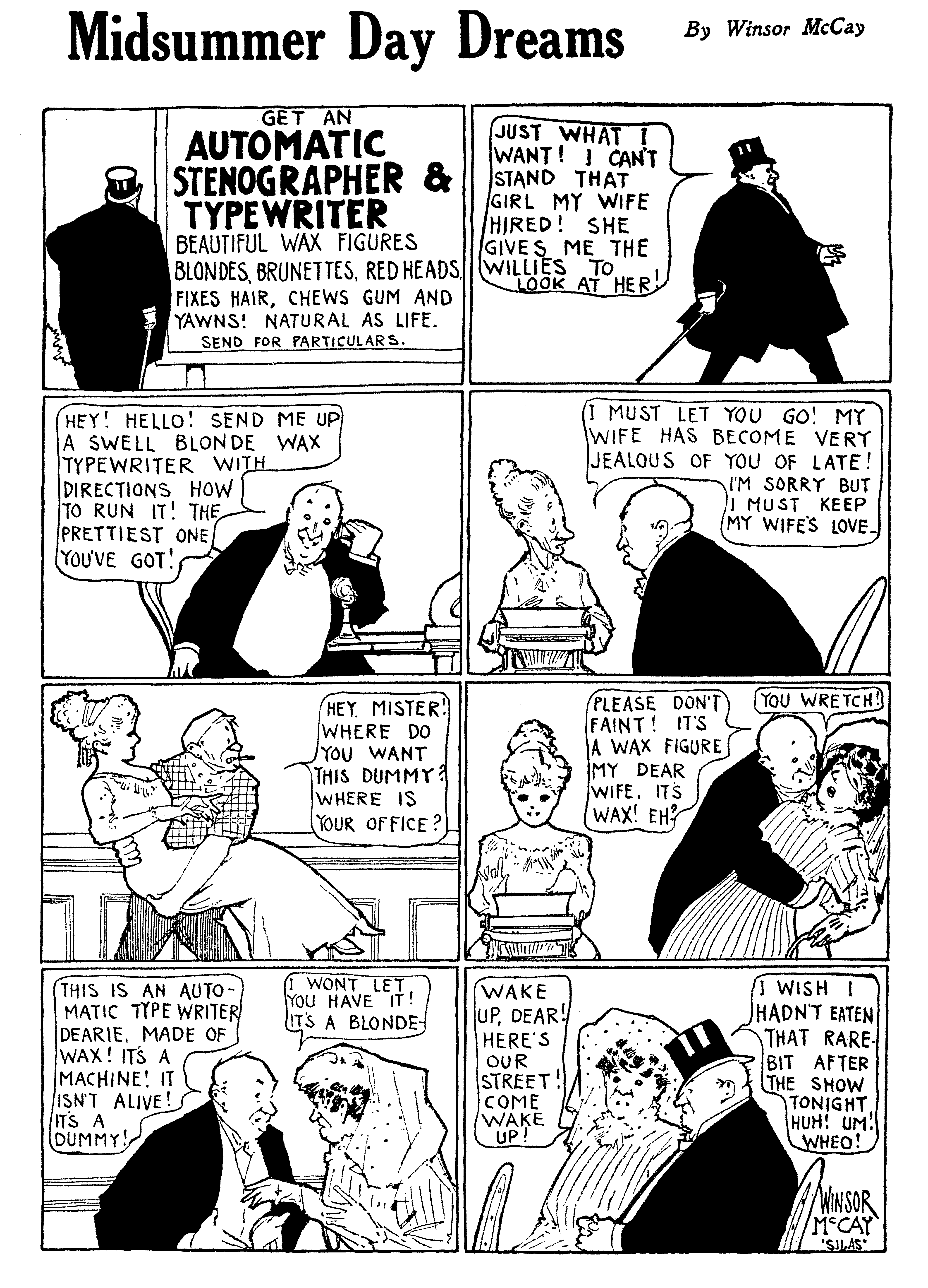 Dream of the Rarebit Fiend, strip 622 of 820. Winsor McCay (1904–1913), public domain. Scan: Internet Archive.