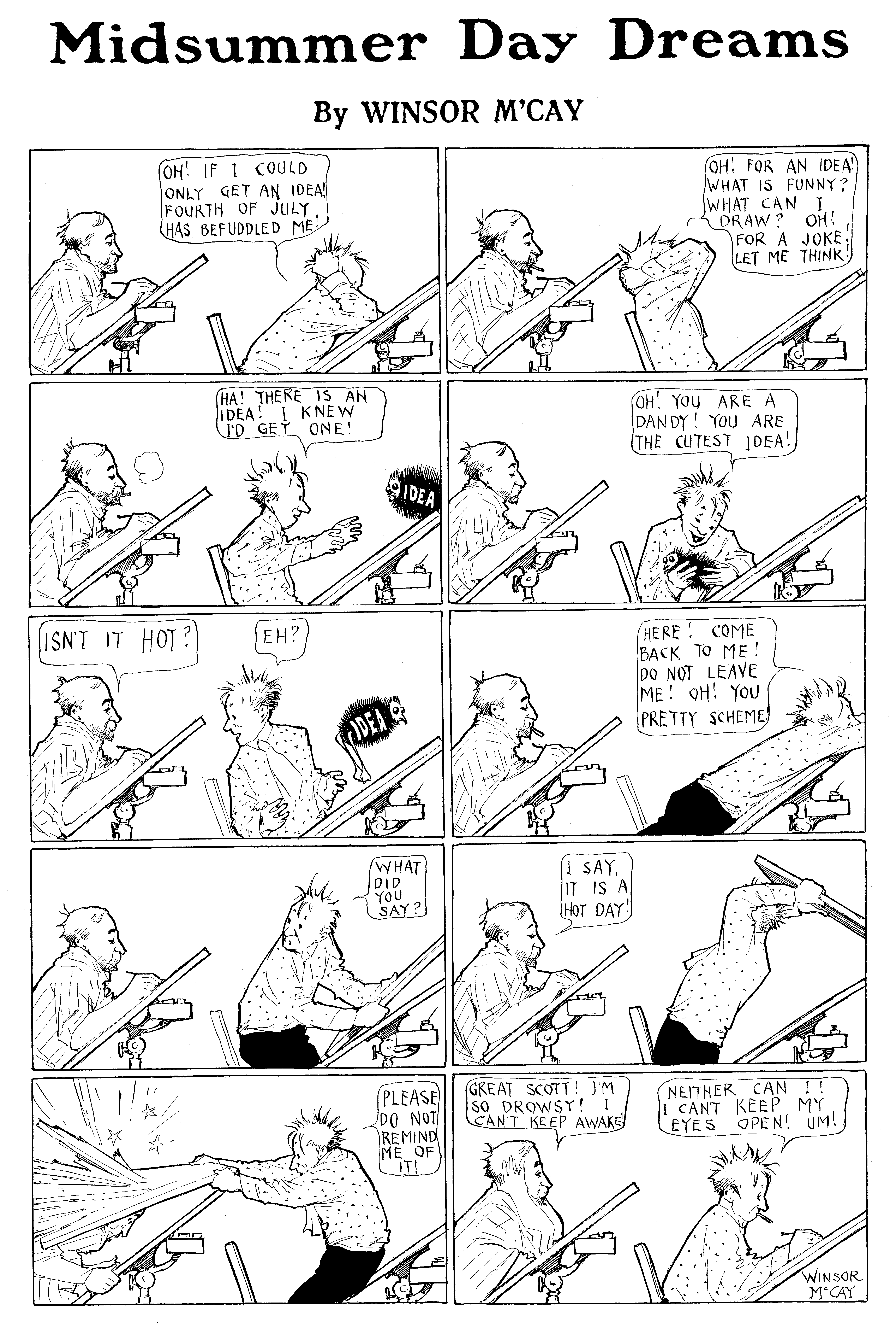 Dream of the Rarebit Fiend, strip 626 of 820. Winsor McCay (1904–1913), public domain. Scan: Internet Archive.