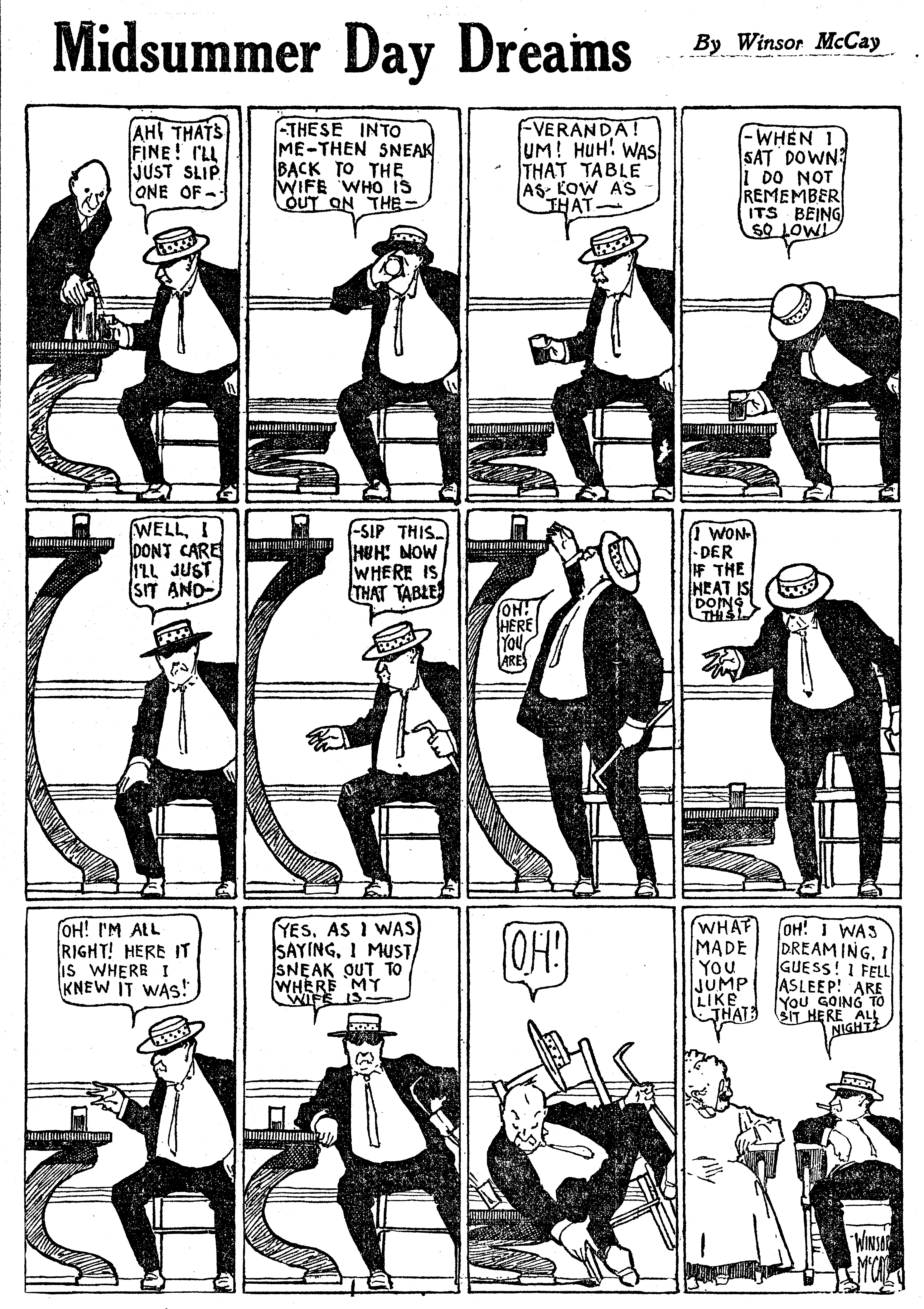 Dream of the Rarebit Fiend, strip 634 of 820. Winsor McCay (1904–1913), public domain. Scan: Internet Archive.